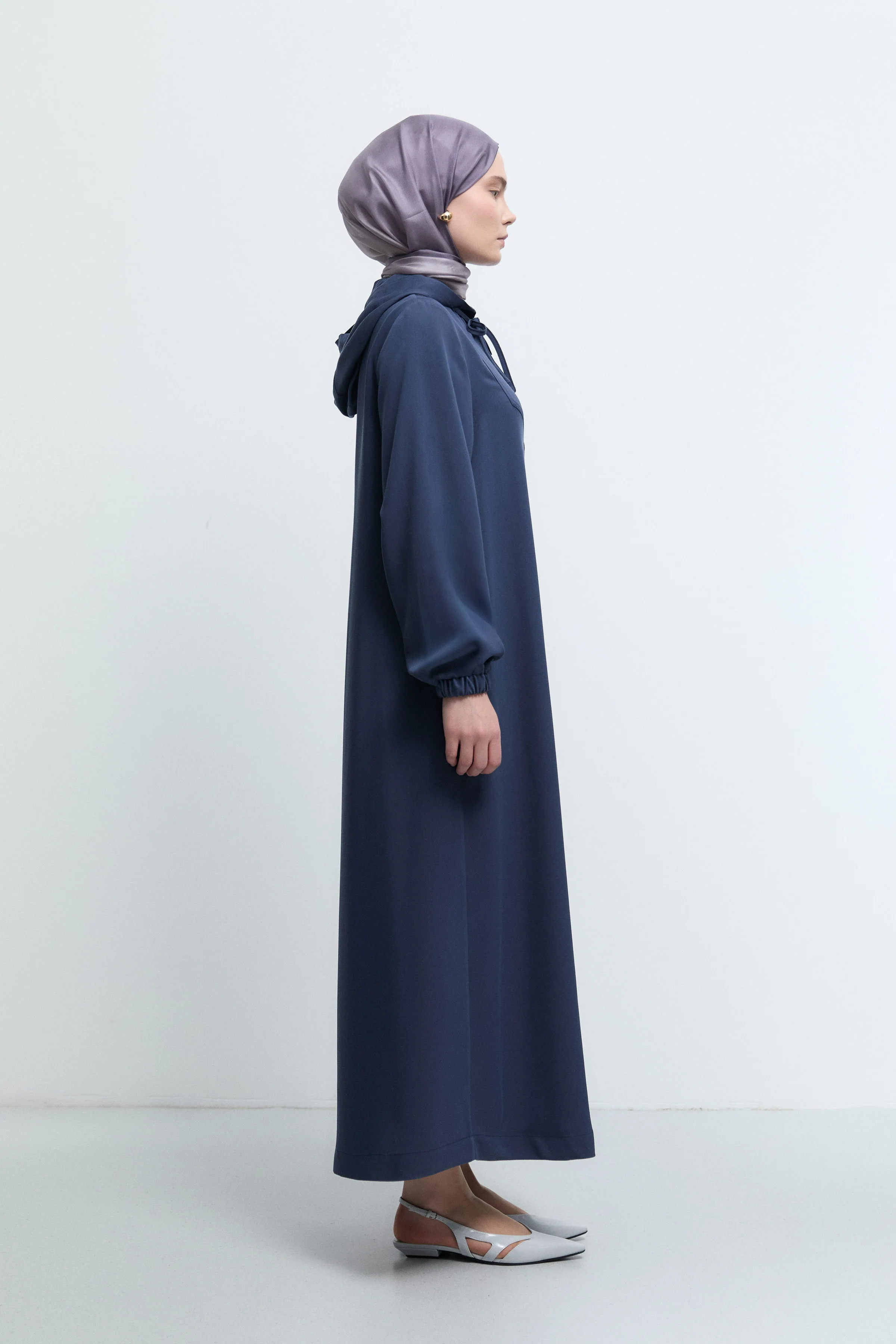 Abaya avec capuche - Blue marine - Image 5