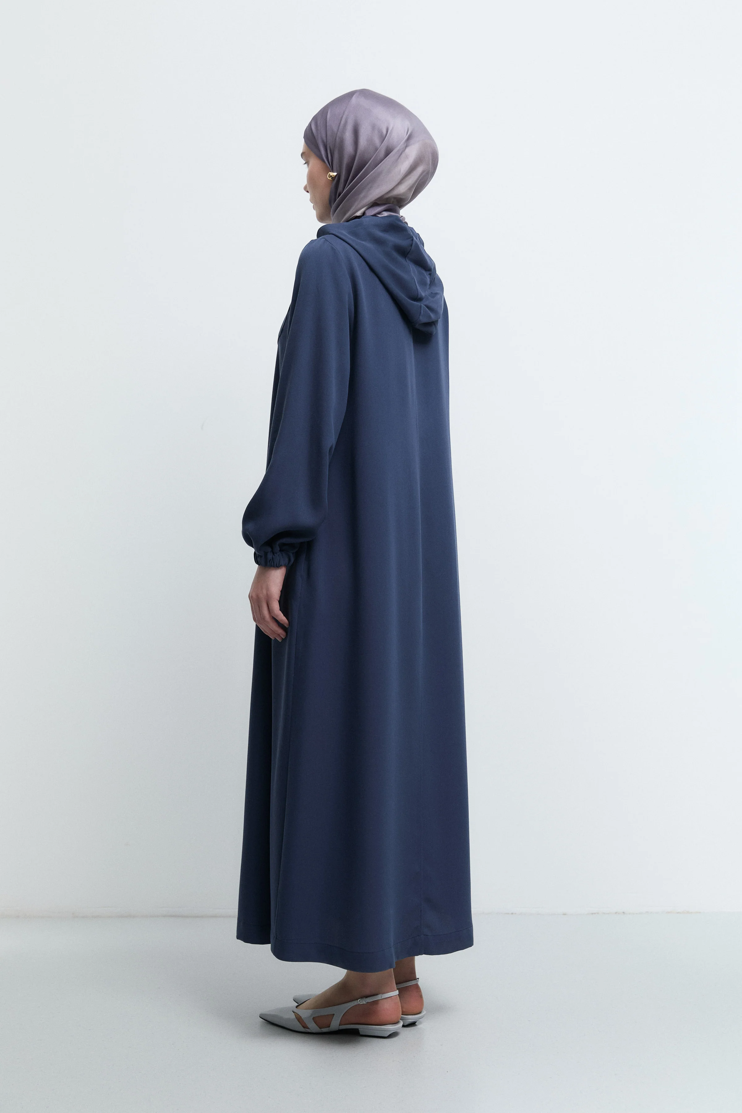 Abaya avec capuche - Blue marine - Image 6