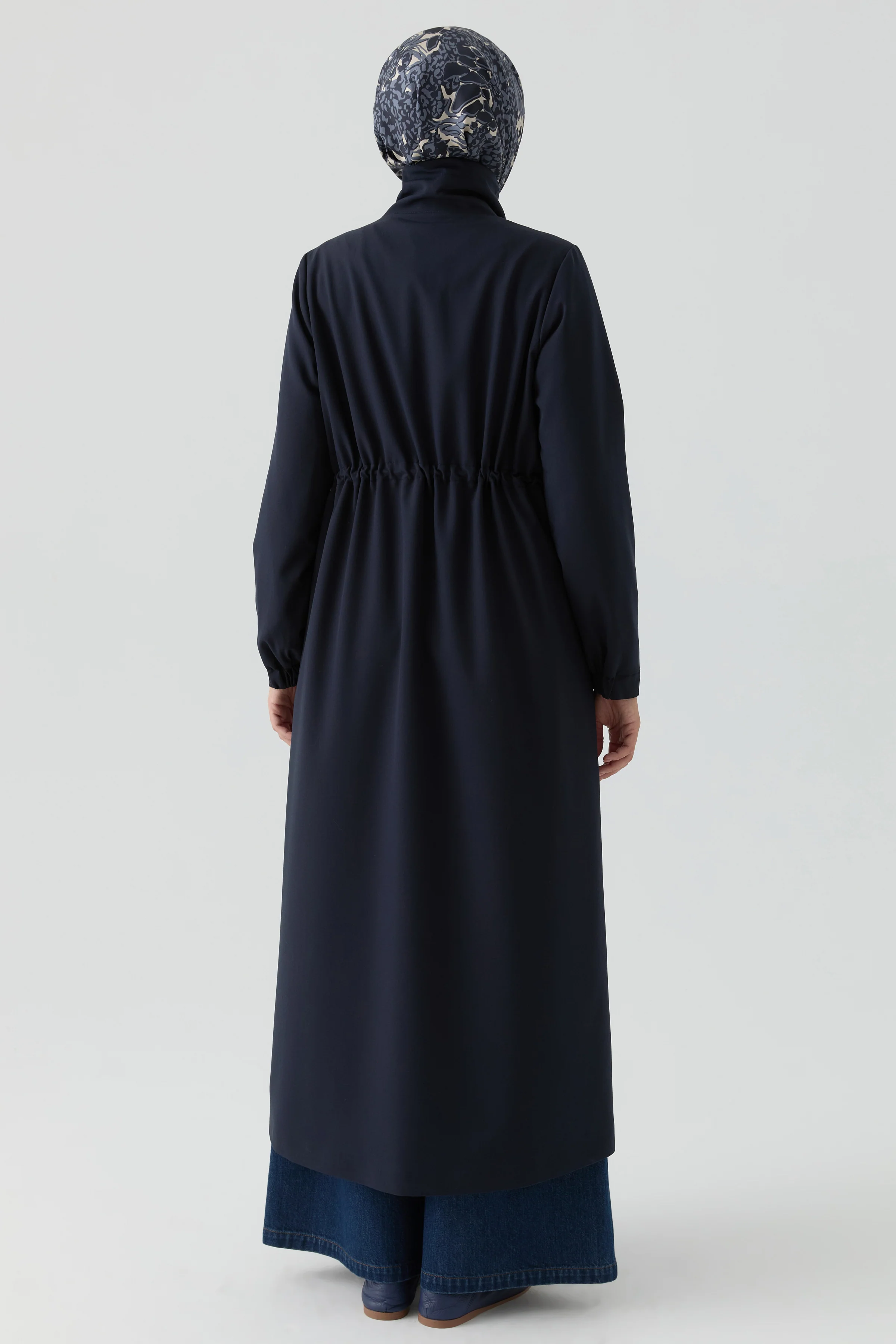 Abaya avec détail élastique - Blue marine - Image 5