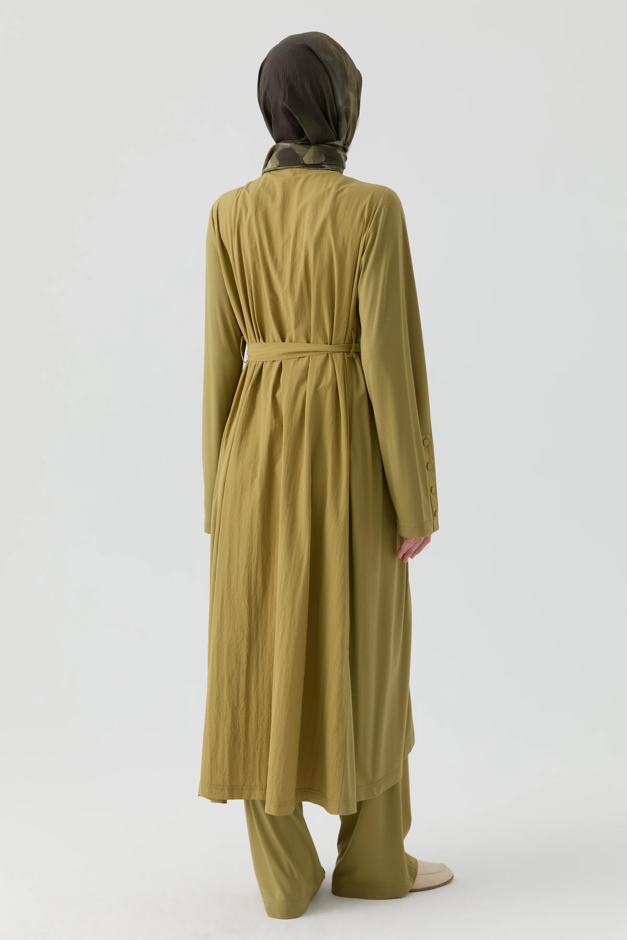 Cap combiné en maille - Olive - Image 5