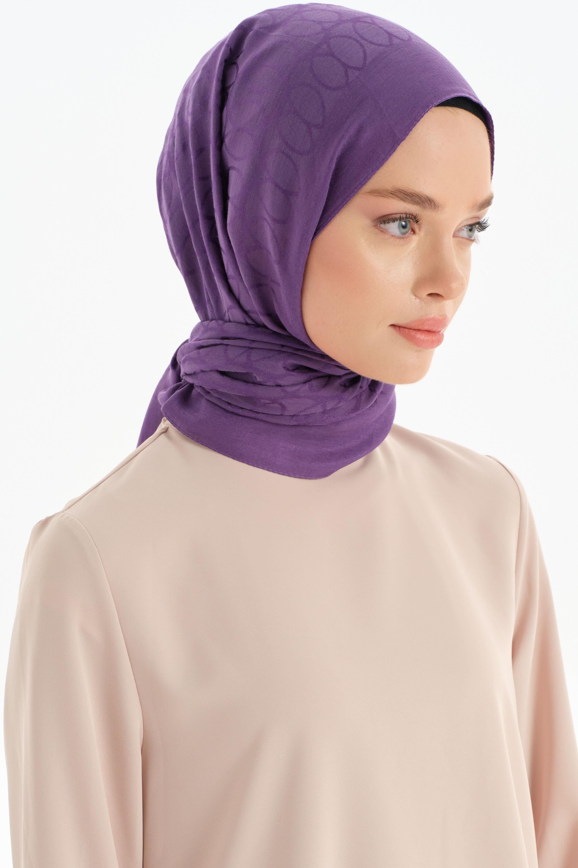 Châle à motifs de cercle naturel - Violet - Image 3