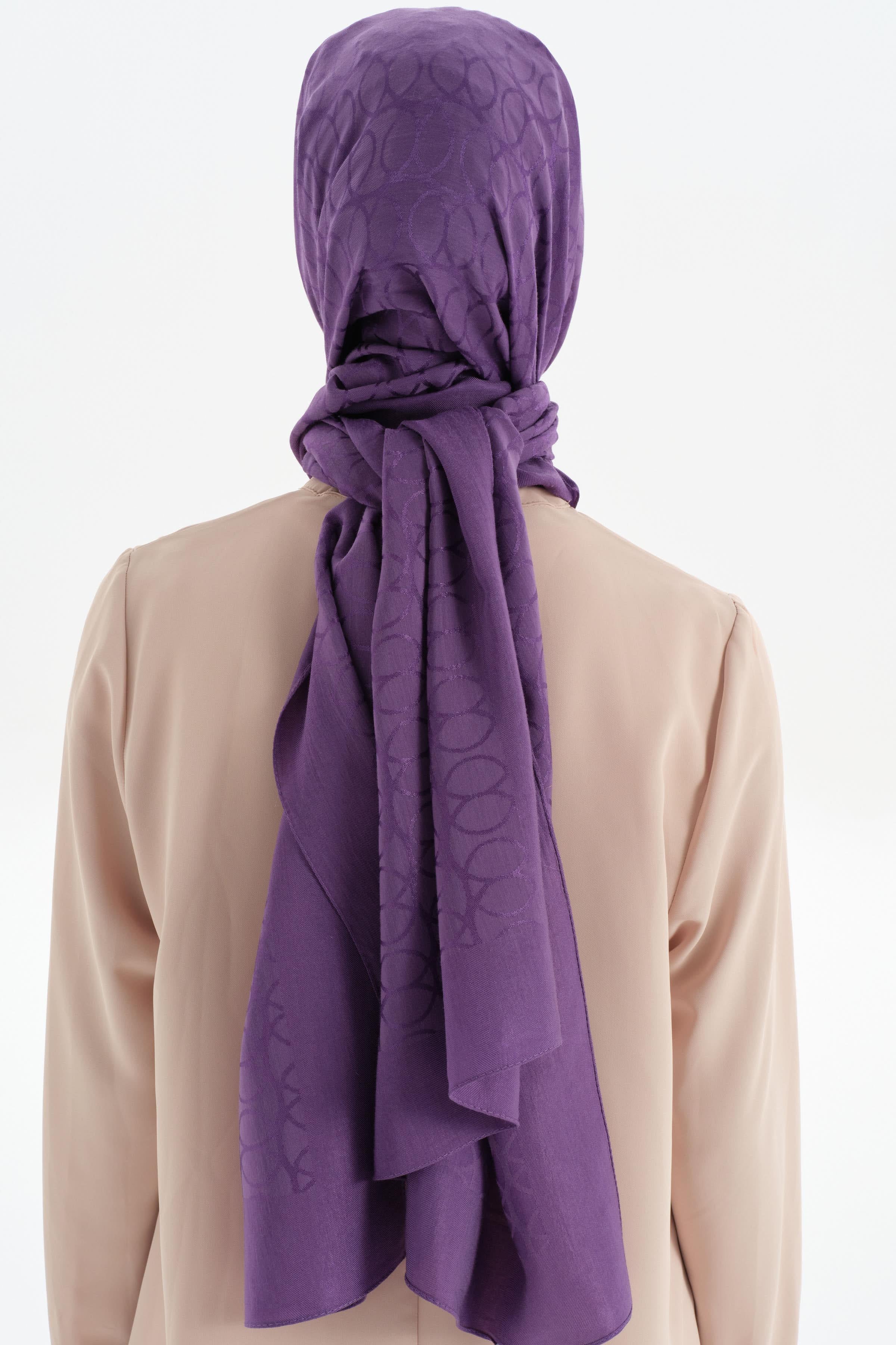 Châle à motifs de cercle naturel - Violet - Image 4