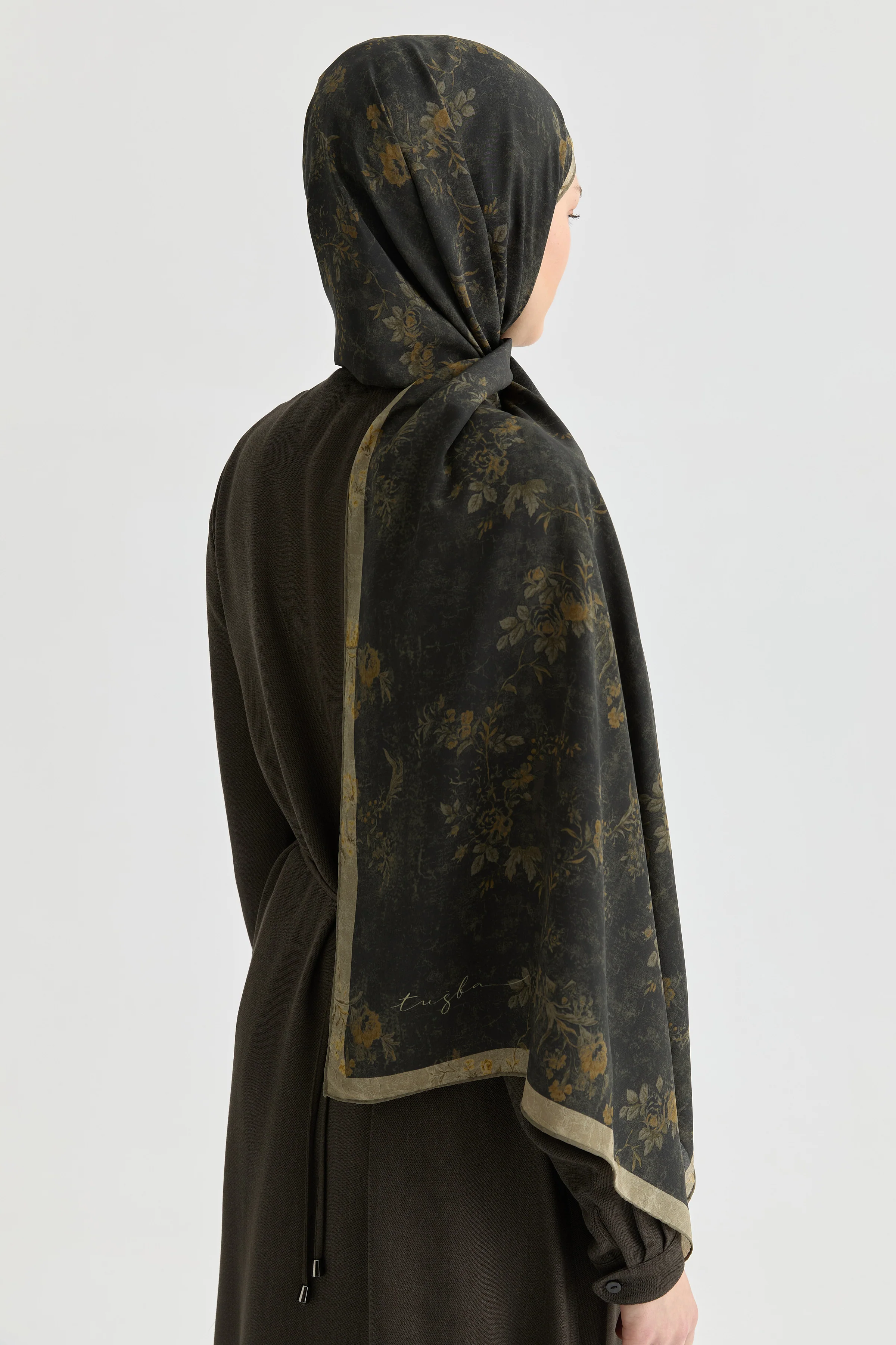 Châle en soie Güzide - Kaki - Image 4