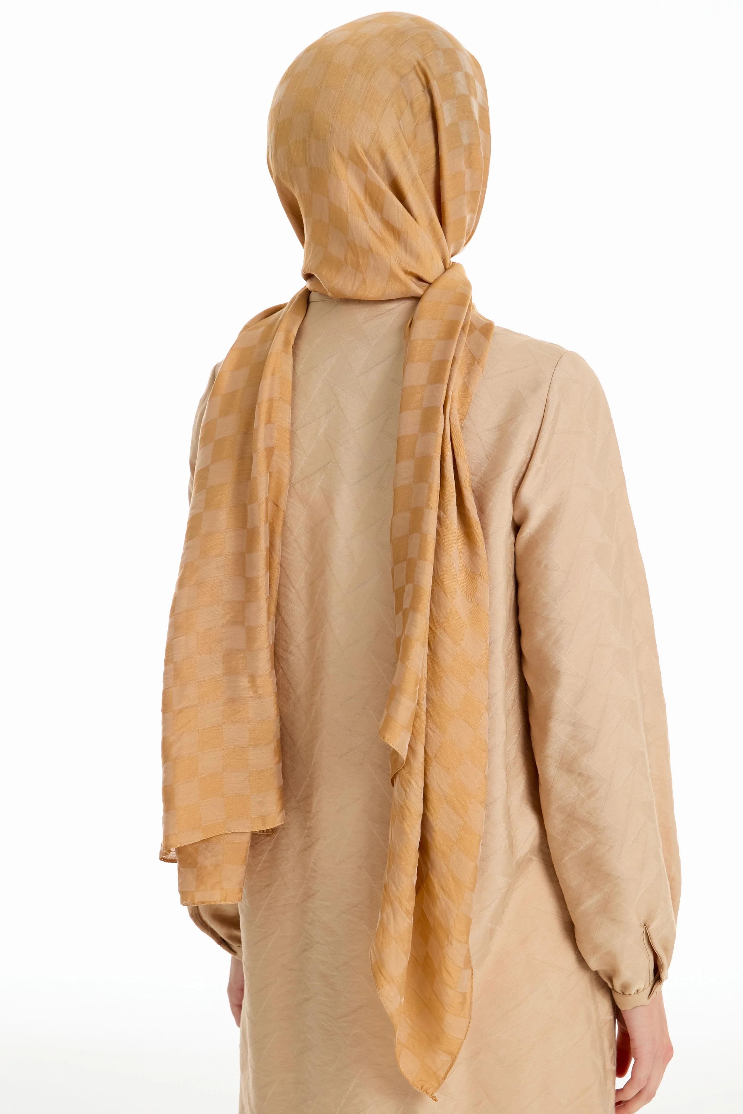 Châle en viscose jacquard - Chamois - Image 4