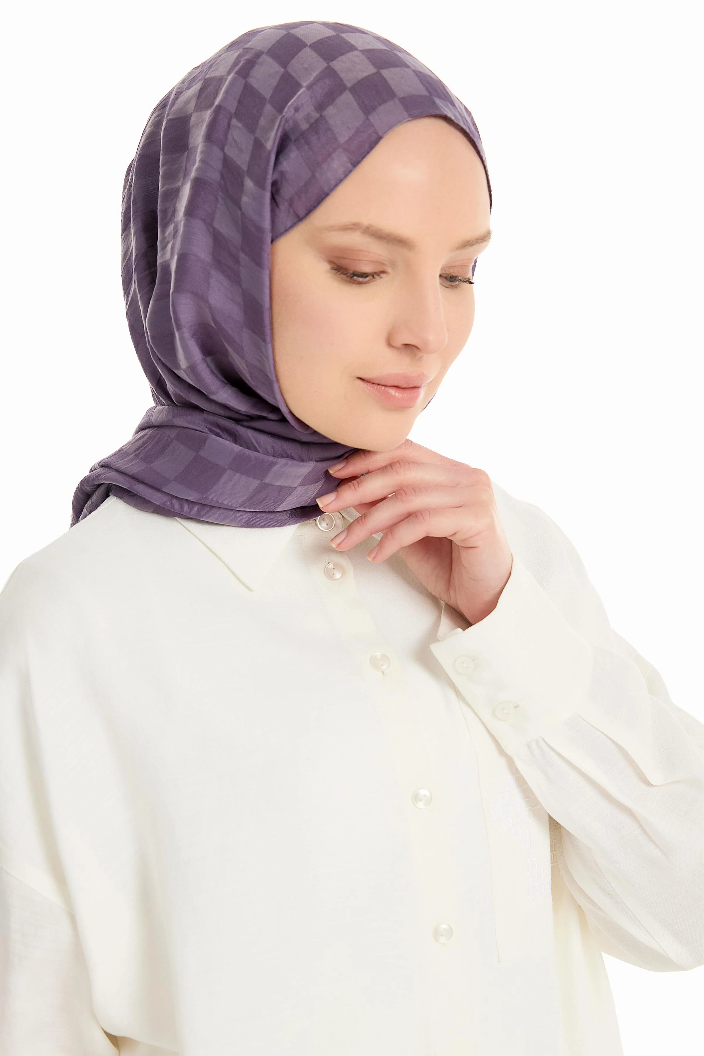 Châle en viscose jacquard - Lilas - Image 3