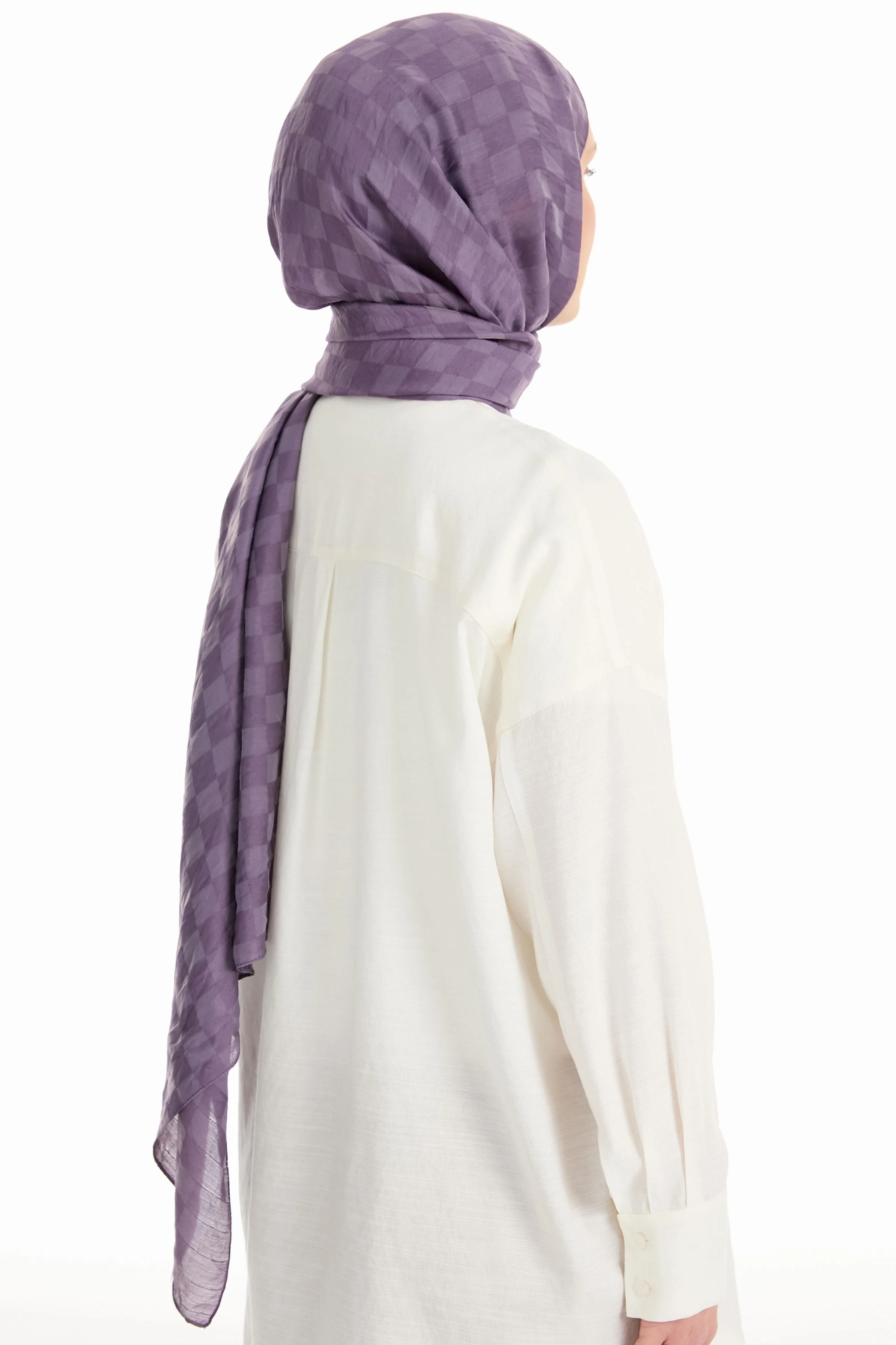 Châle en viscose jacquard - Lilas - Image 4