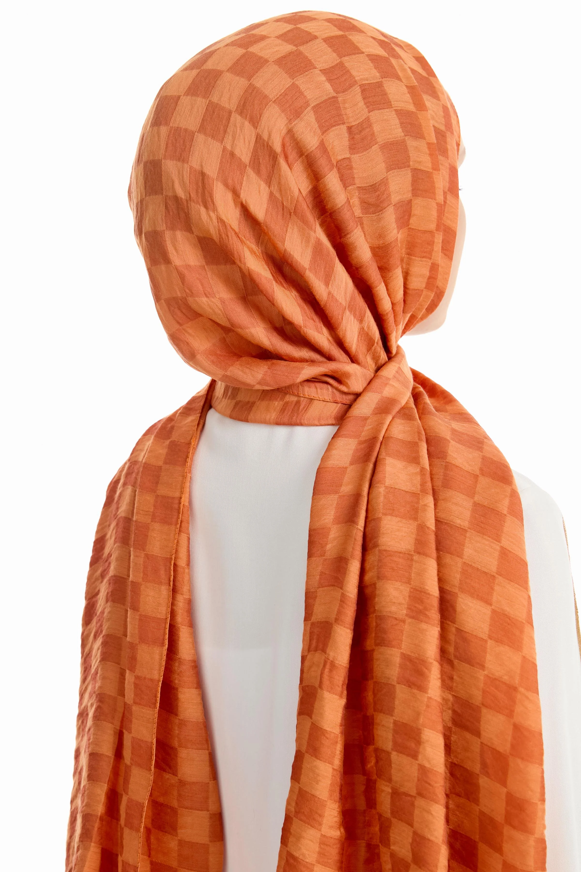 Châle en viscose jacquard - Tabac - Image 4