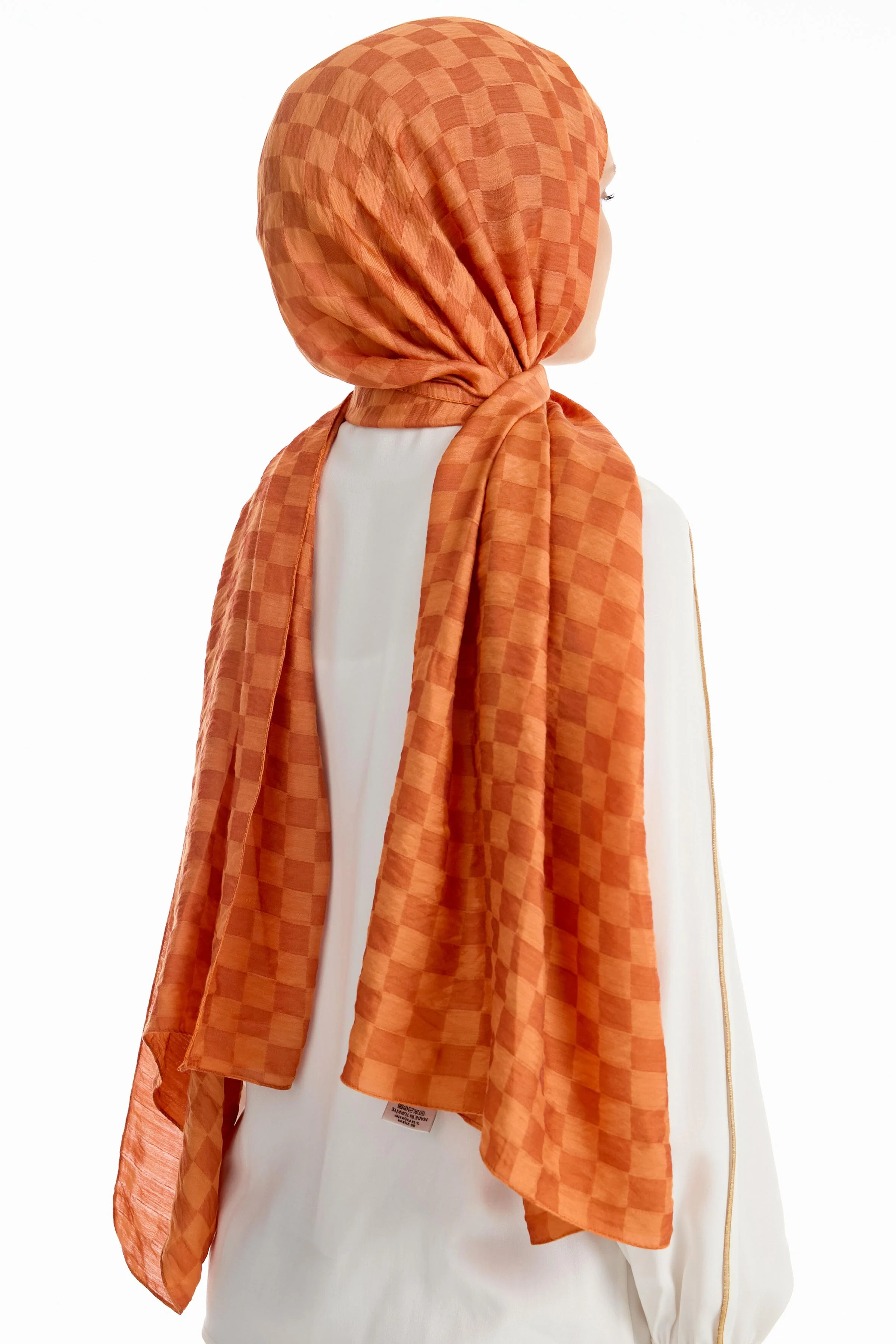 Châle en viscose jacquard - Tabac - Image 5