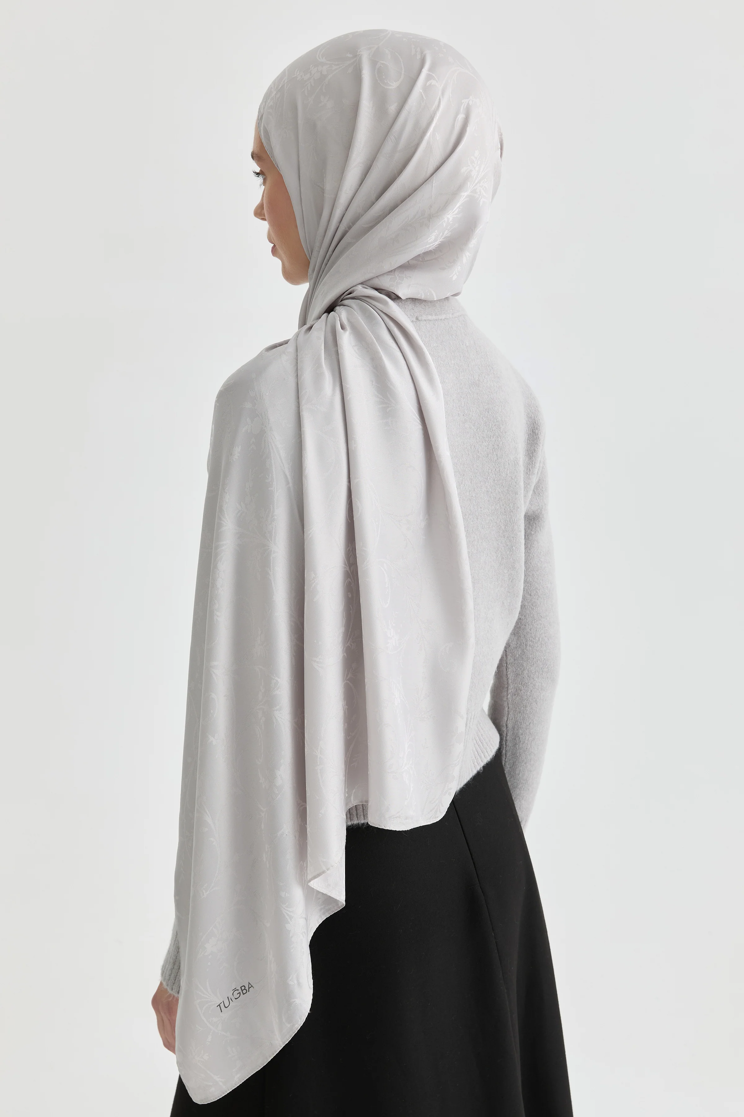 Châle jacquard Elif Natural - Argent - Image 4