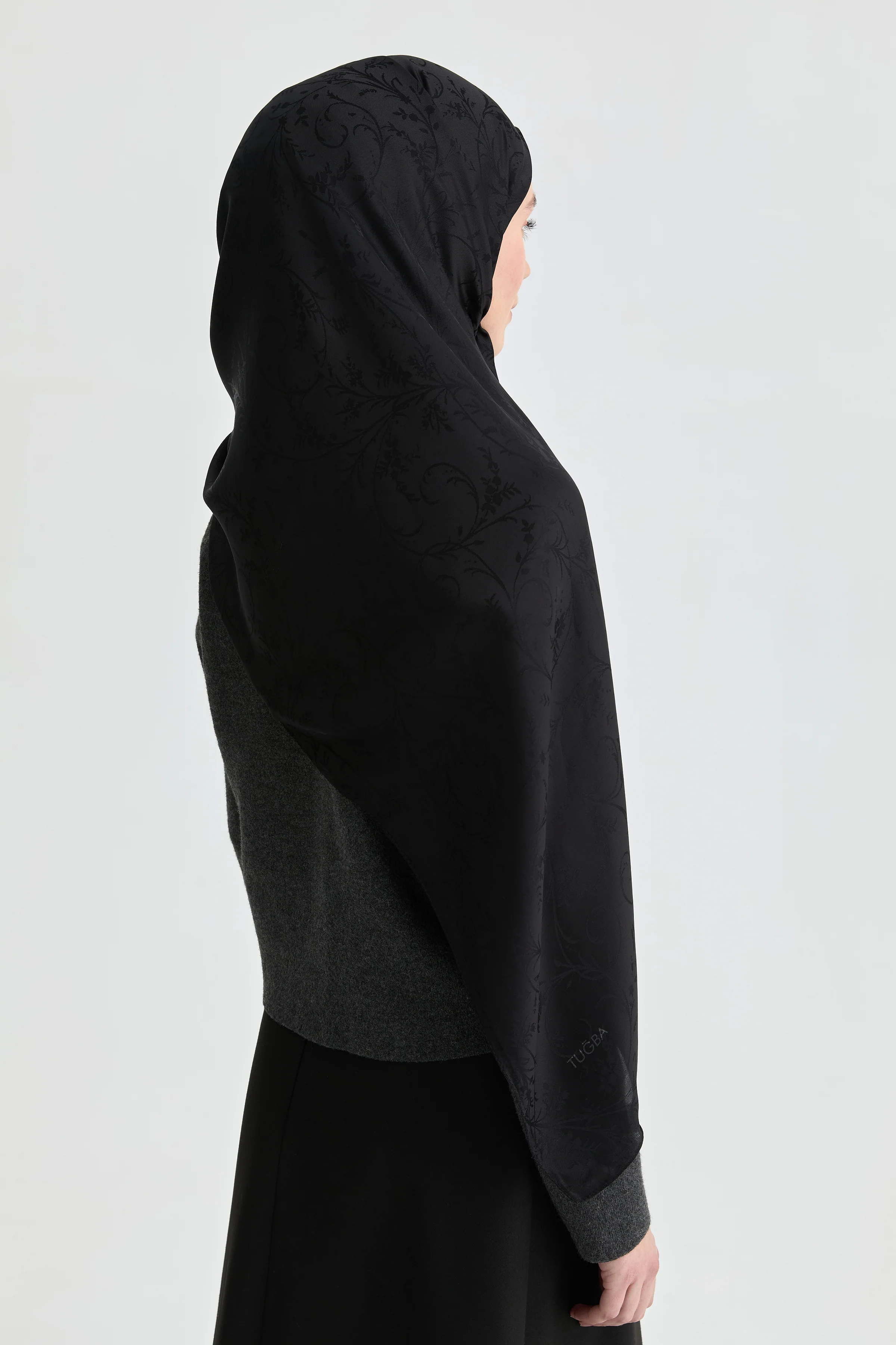 Châle jacquard Elif Natural - Noir - Image 5