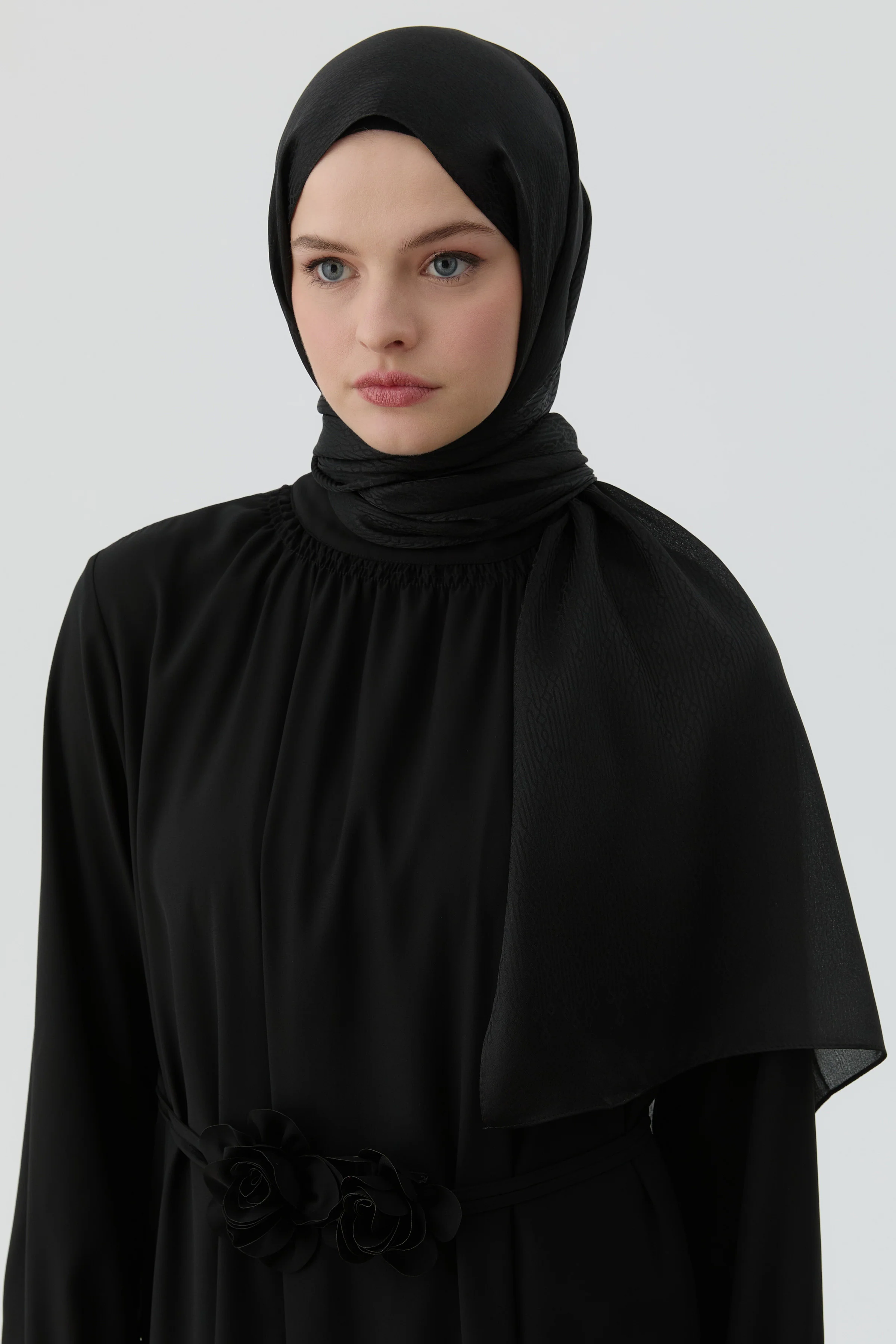 Châle jacquard janjan à motif ethnique - Noir - Image 3