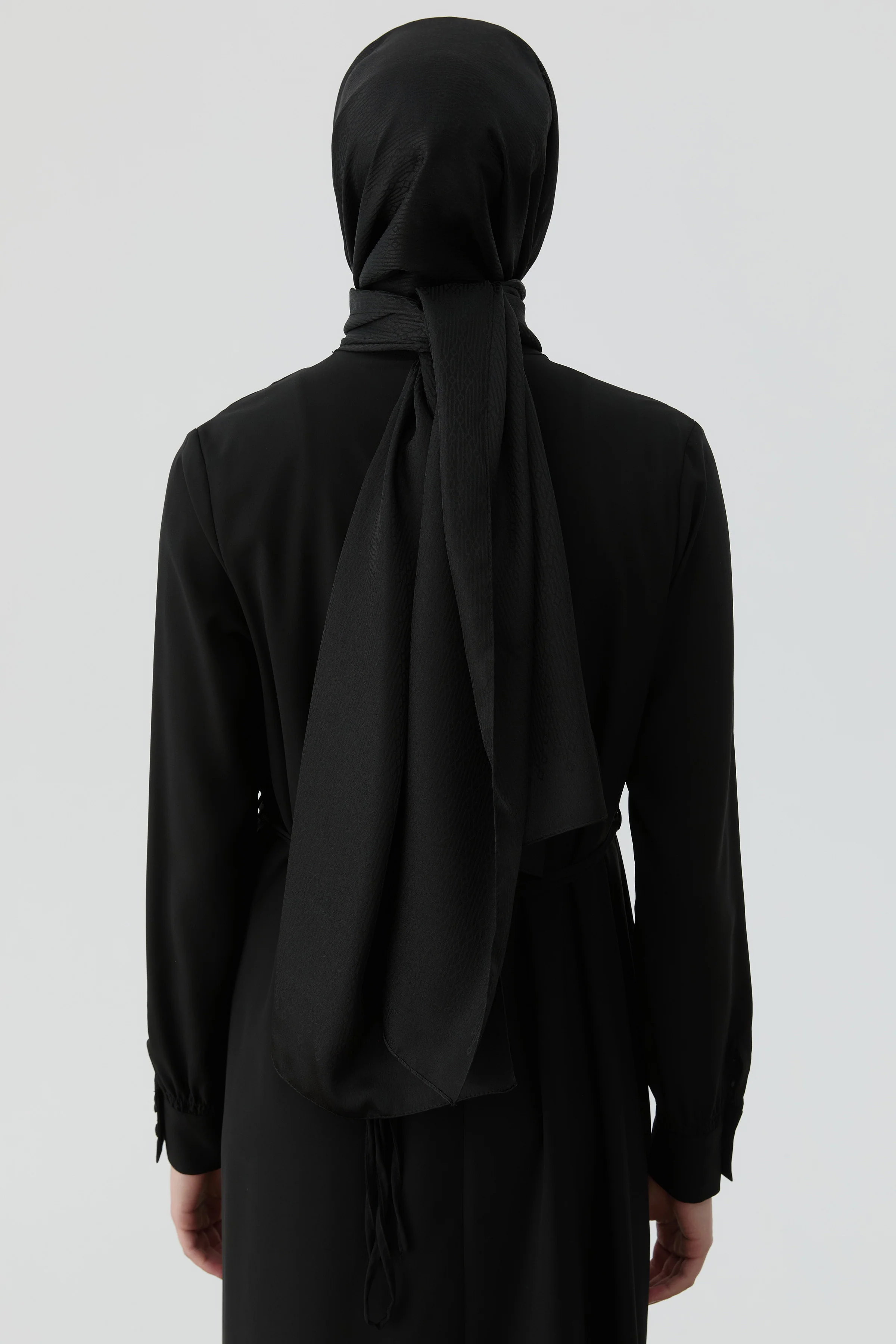 Châle jacquard janjan à motif ethnique - Noir - Image 4