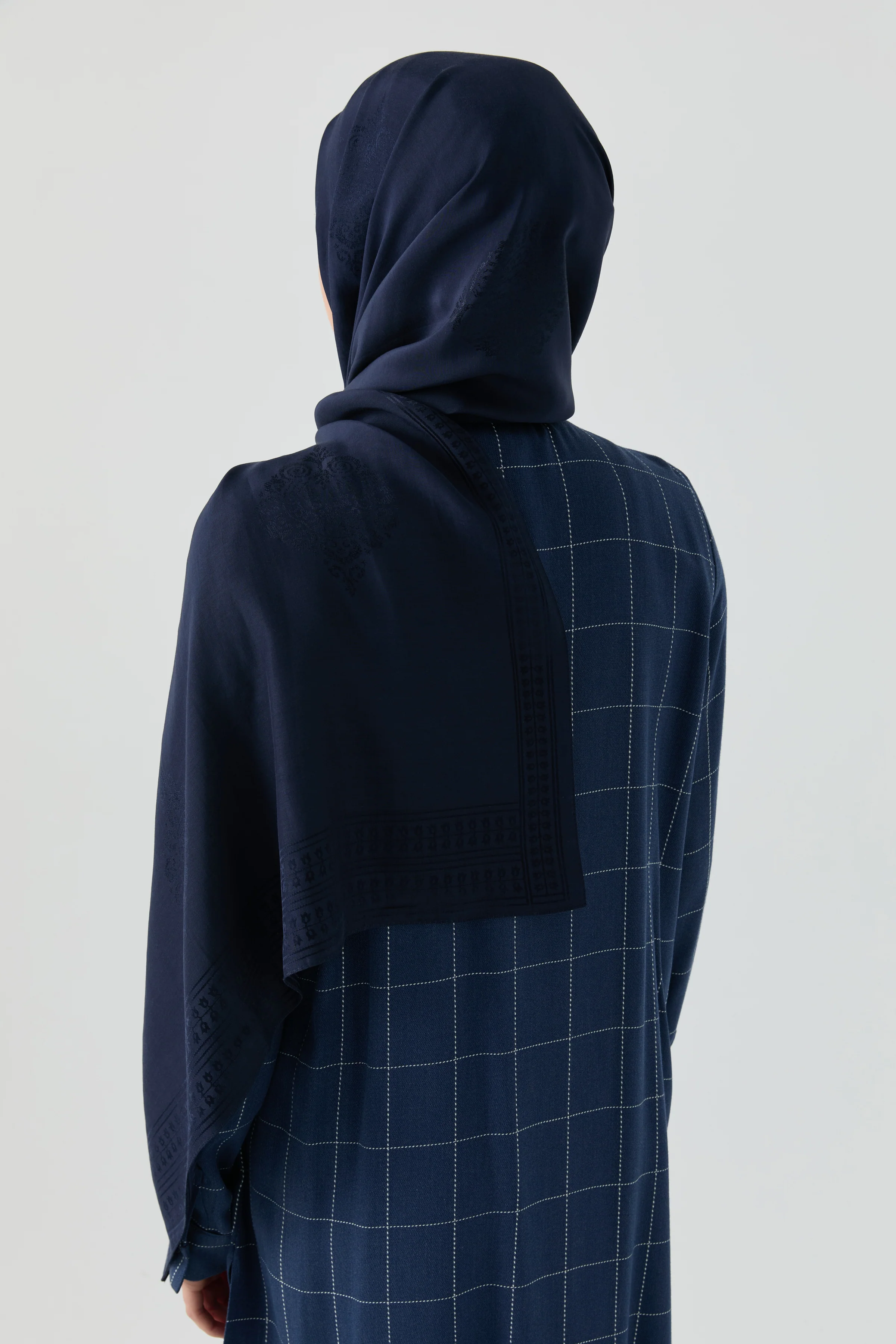 Châle Natural Füruzan en jacquard - Blue marine - Image 5