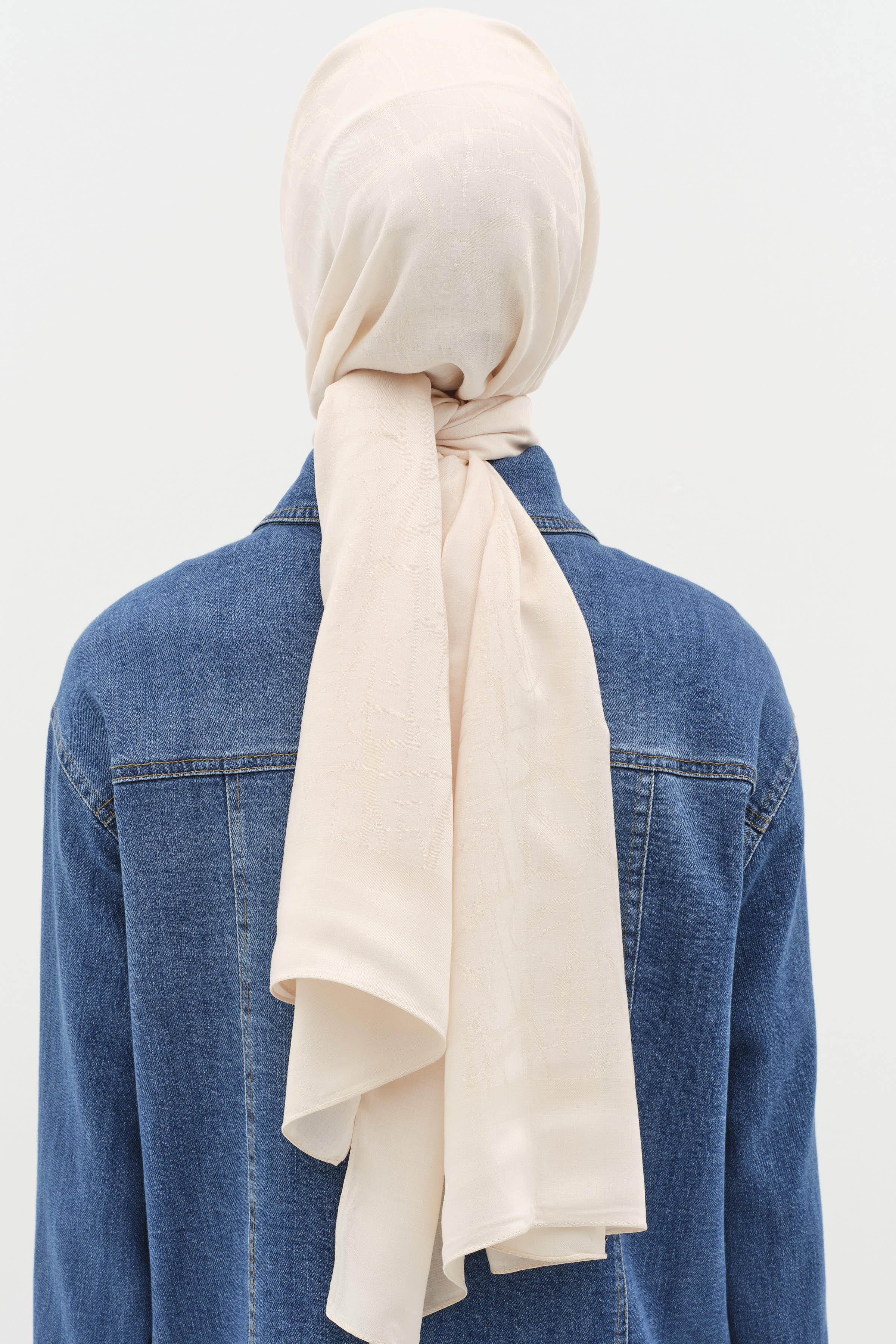 Châle naturel à motifs mixtes - Beige - Image 4