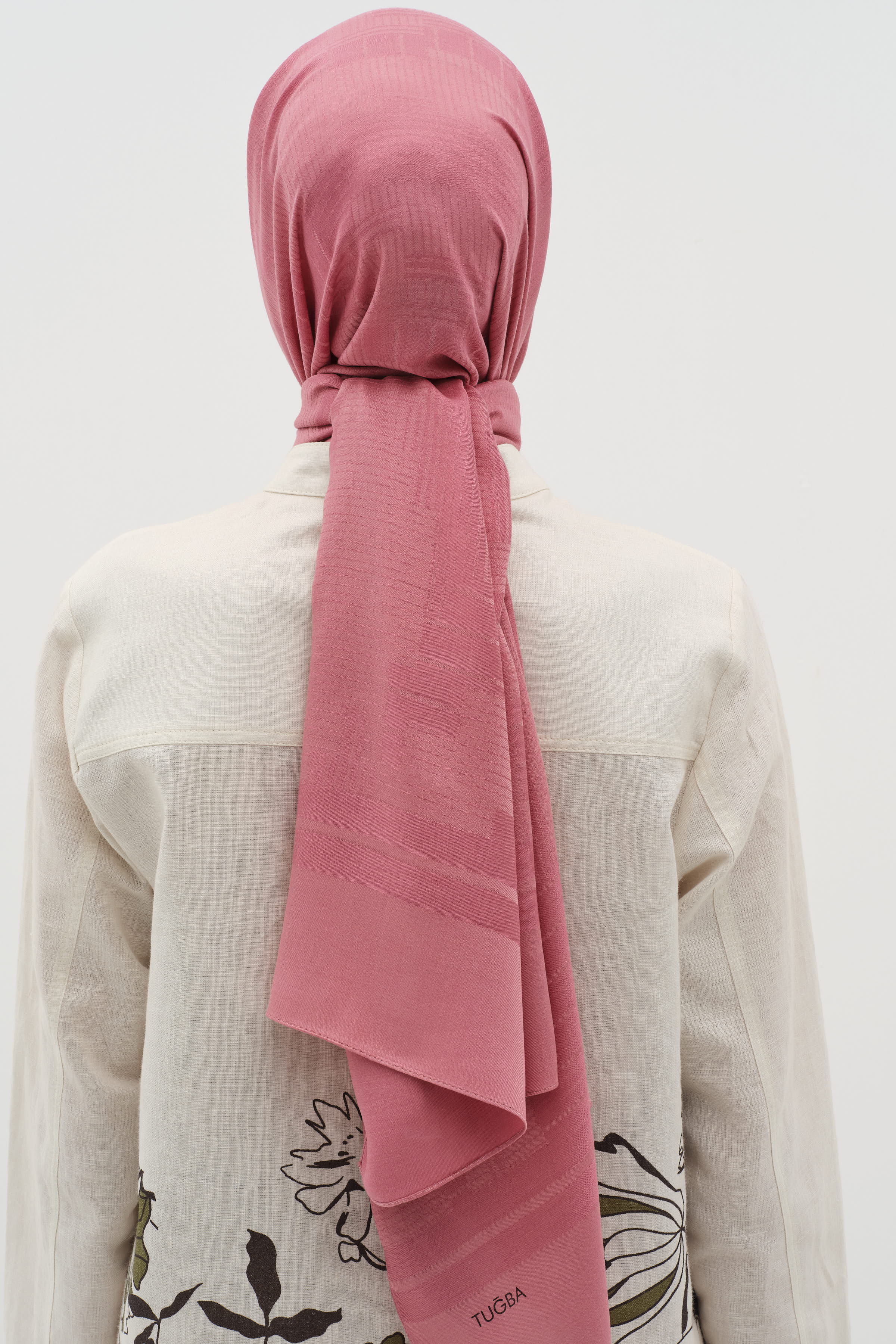 Châle naturel à motifs mixtes - Bois de rose - Image 4