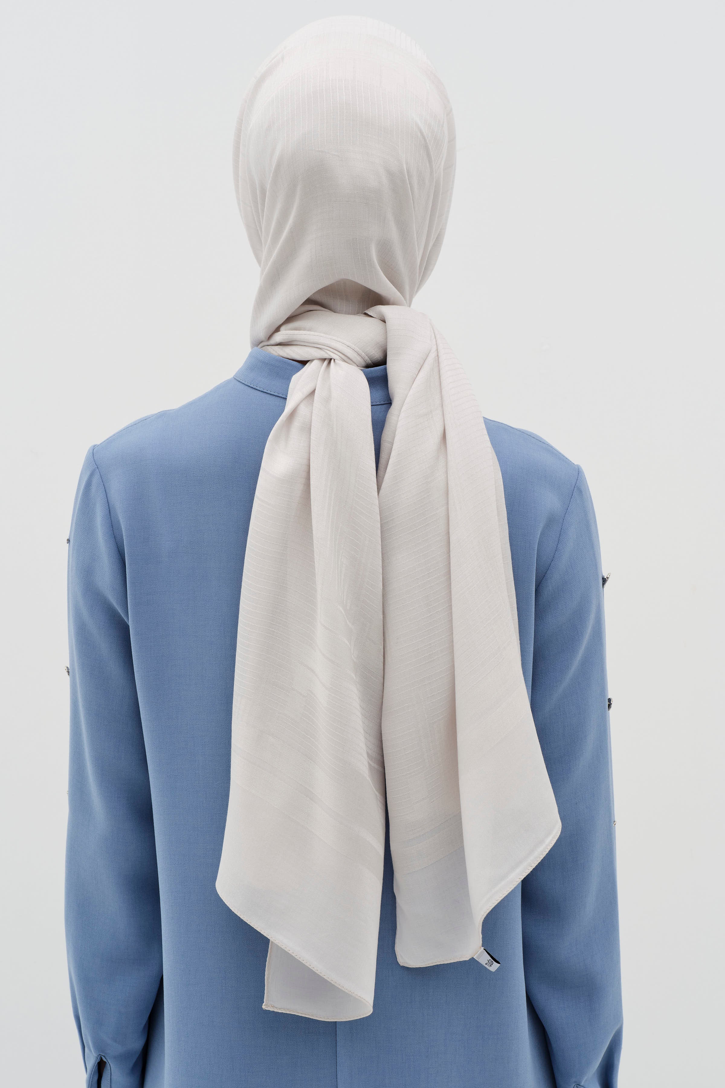 Châle naturel à motifs mixtes - Gris - Image 4