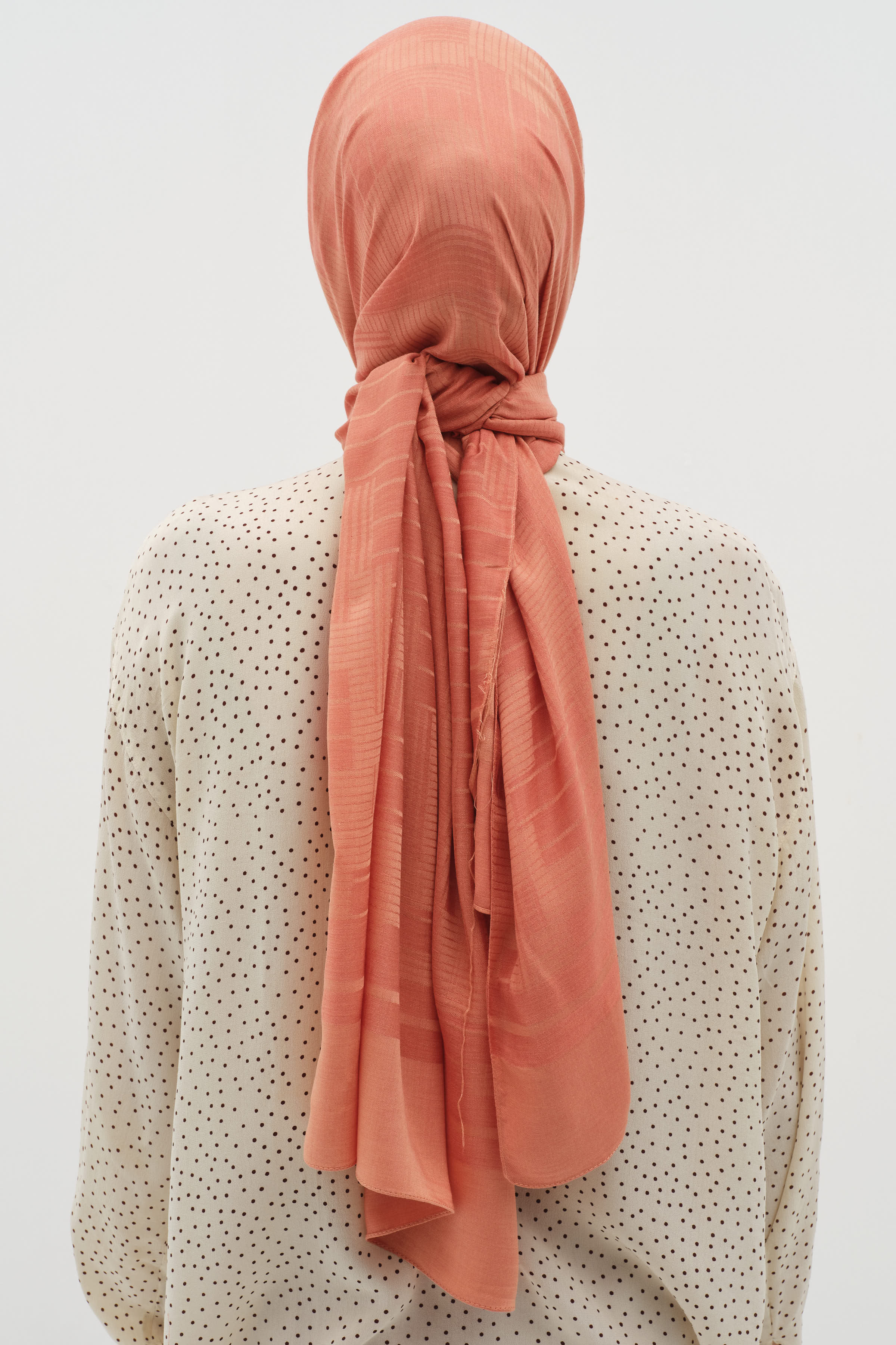 Châle naturel à motifs mixtes - Orange - Image 4