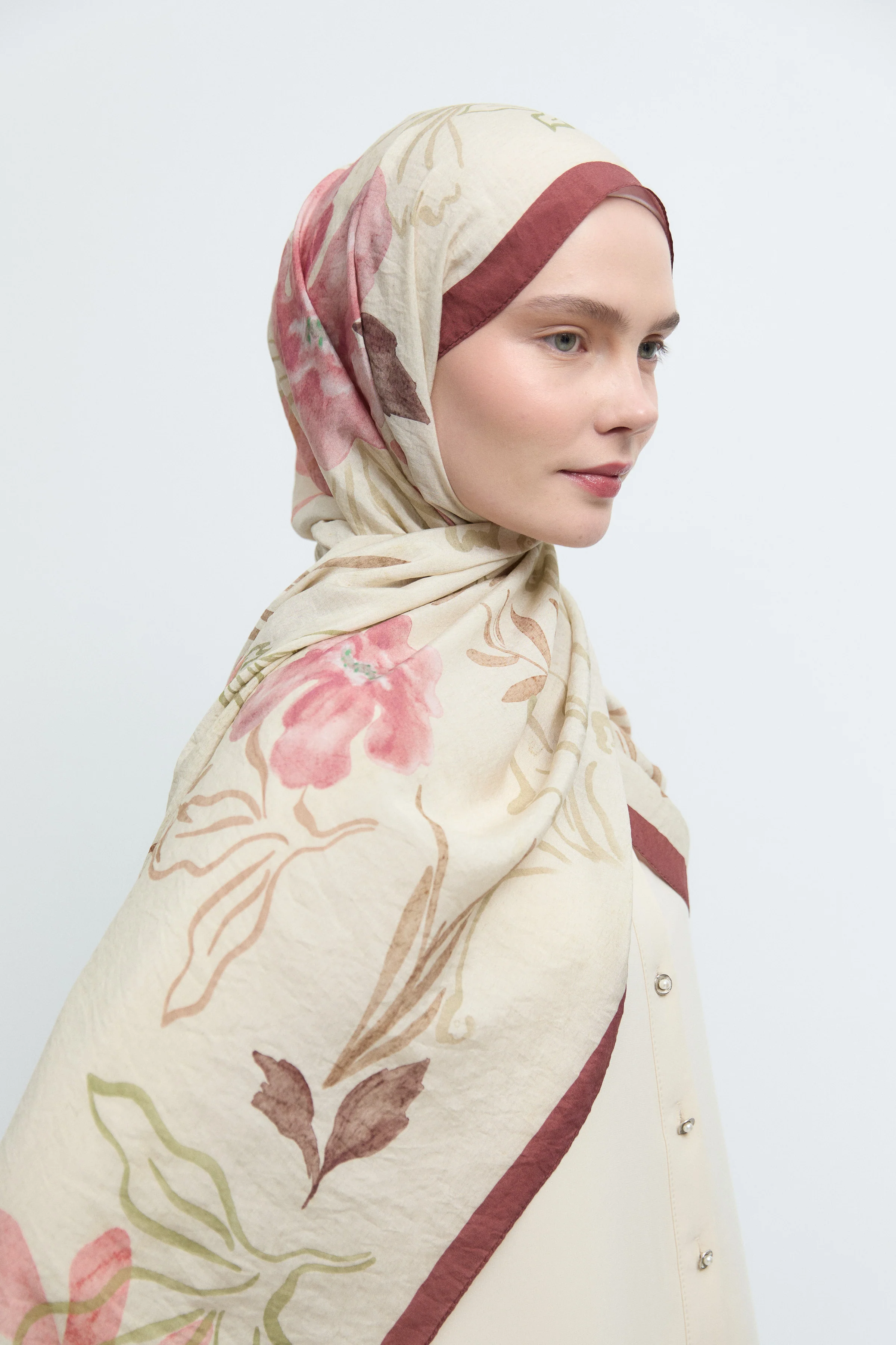 Châle Naturel Lalin - Crème - Image 3