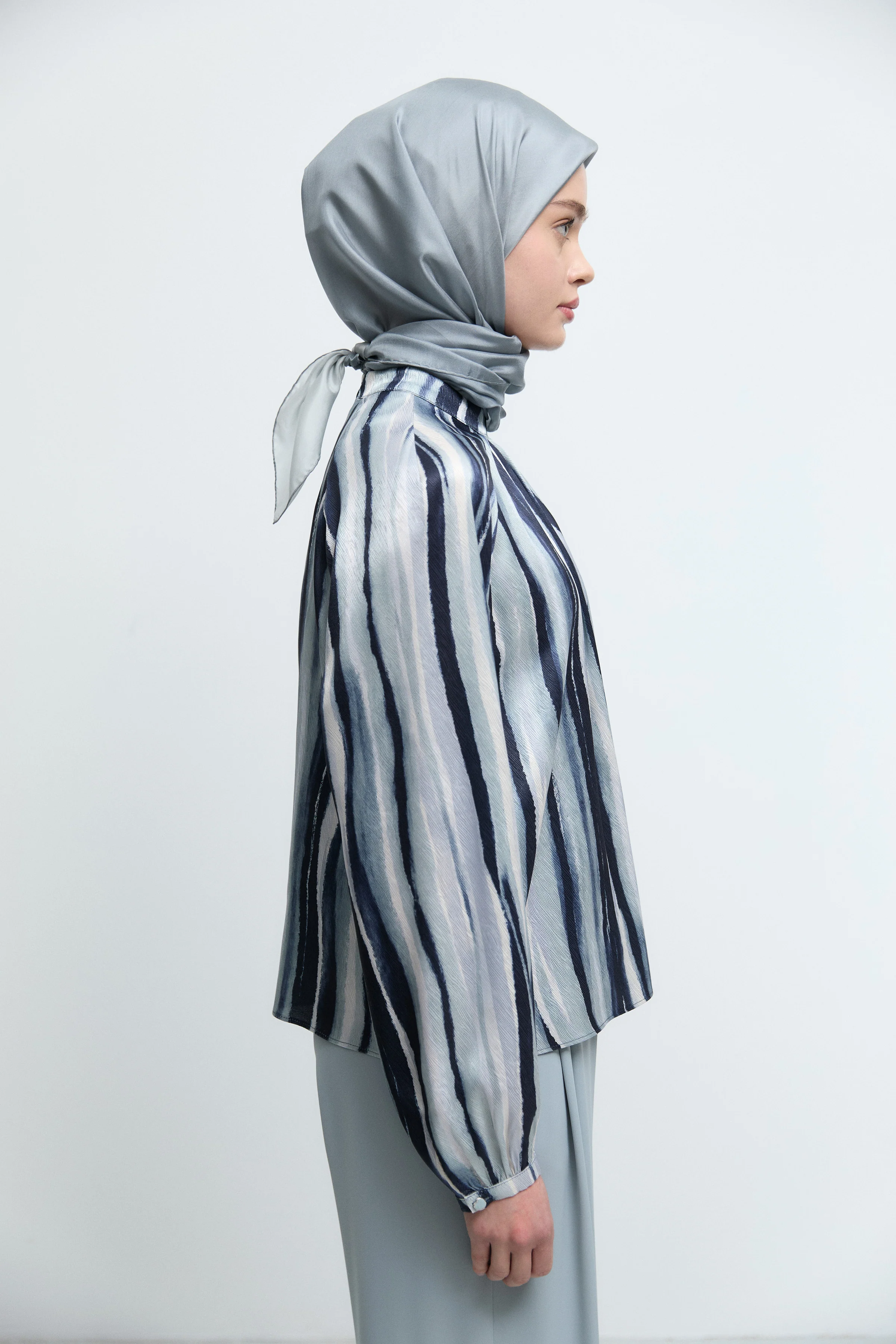 Chemisier à manches boutonnées - Blue marine - Image 4