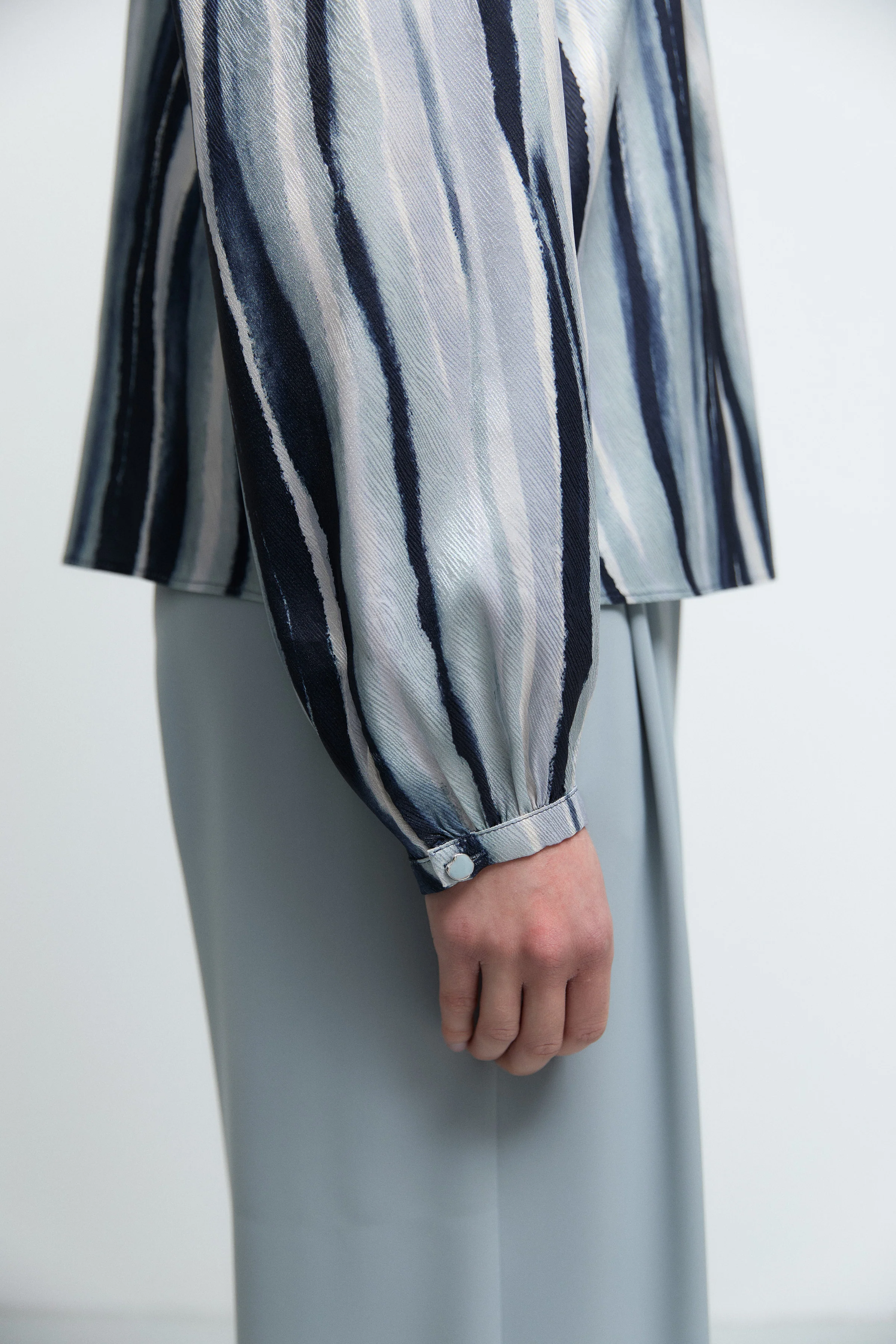 Chemisier à manches boutonnées - Blue marine - Image 5