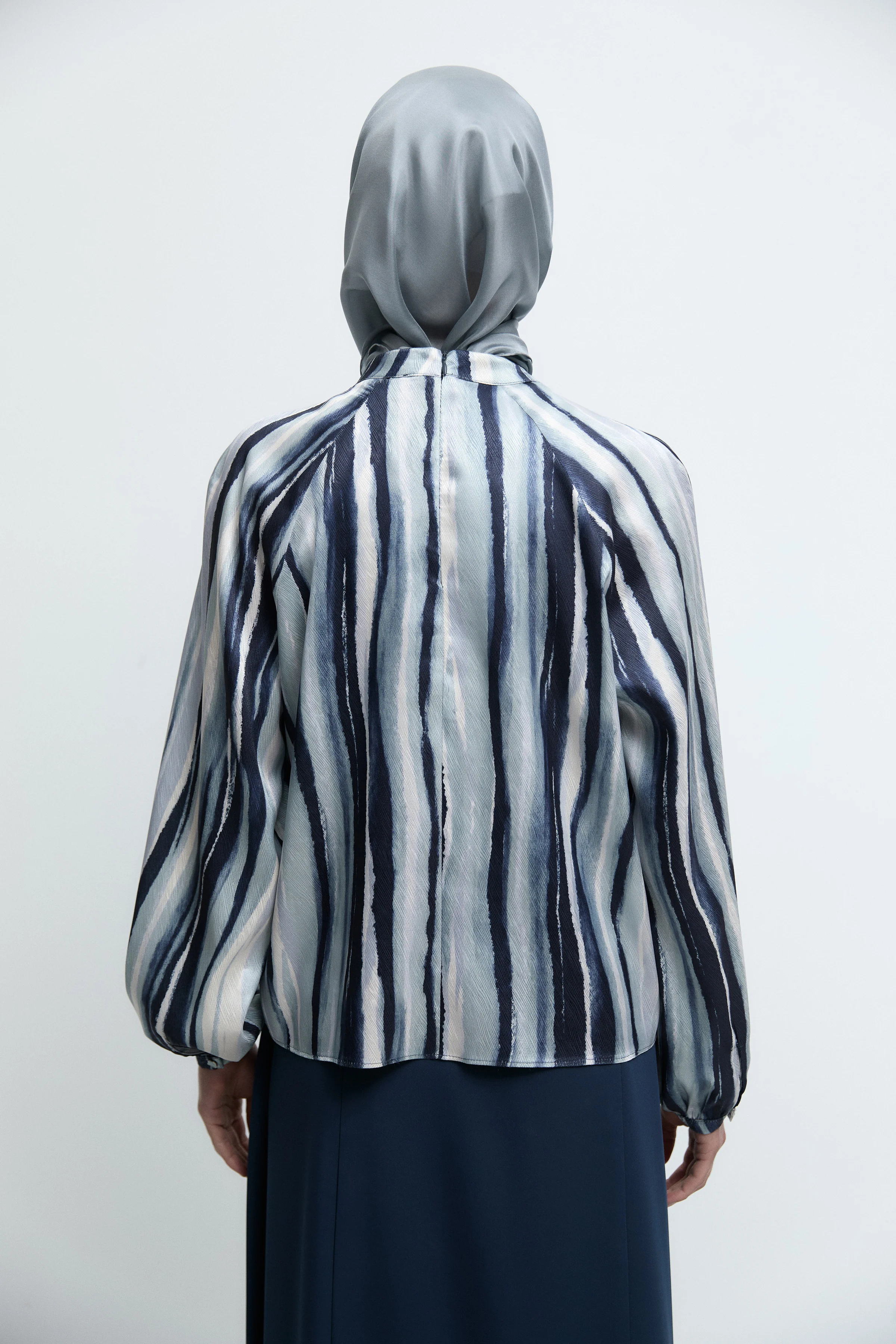 Chemisier à manches boutonnées - Blue marine - Image 6