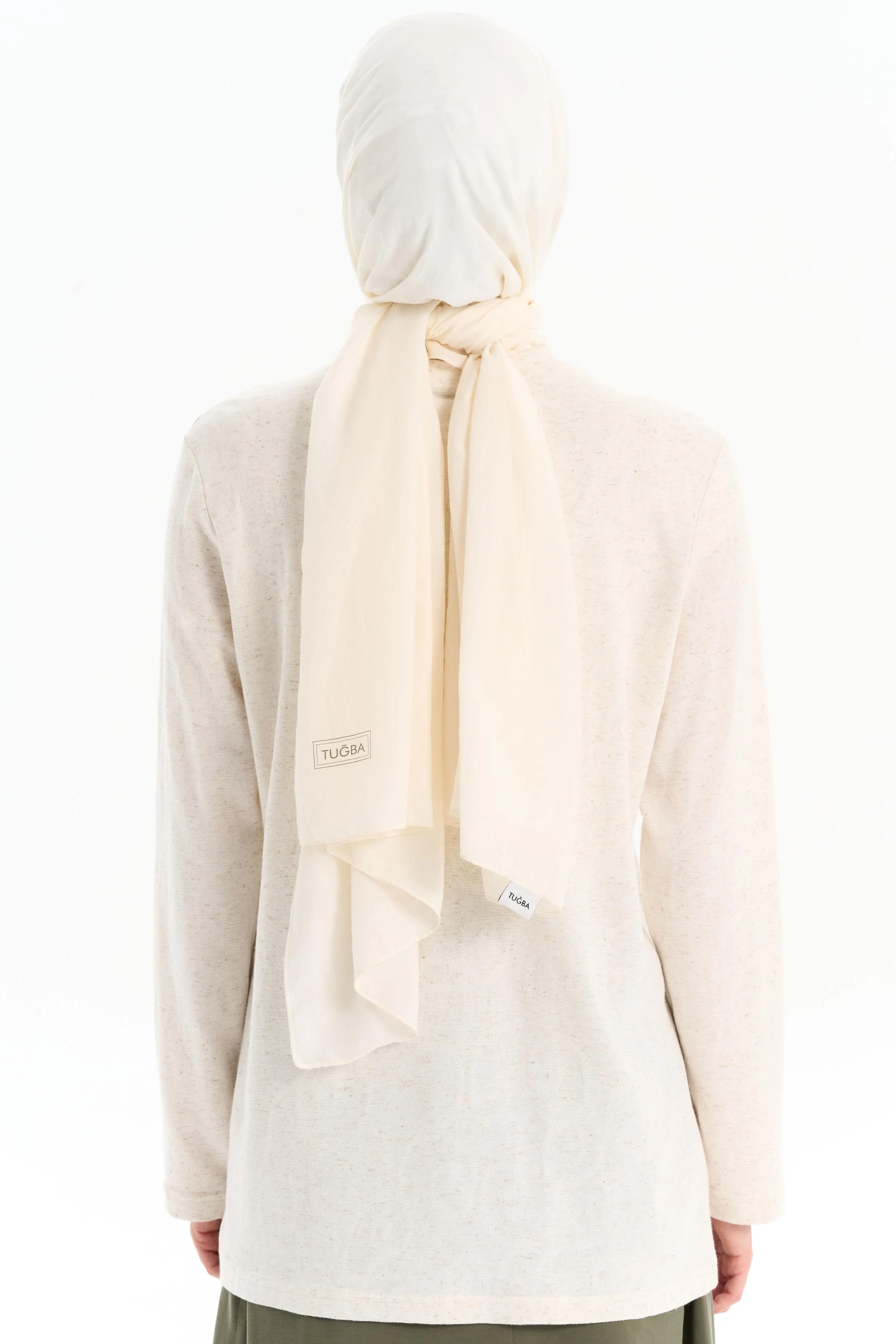 Chemisier tricoté à col rond - Beige - Image 5