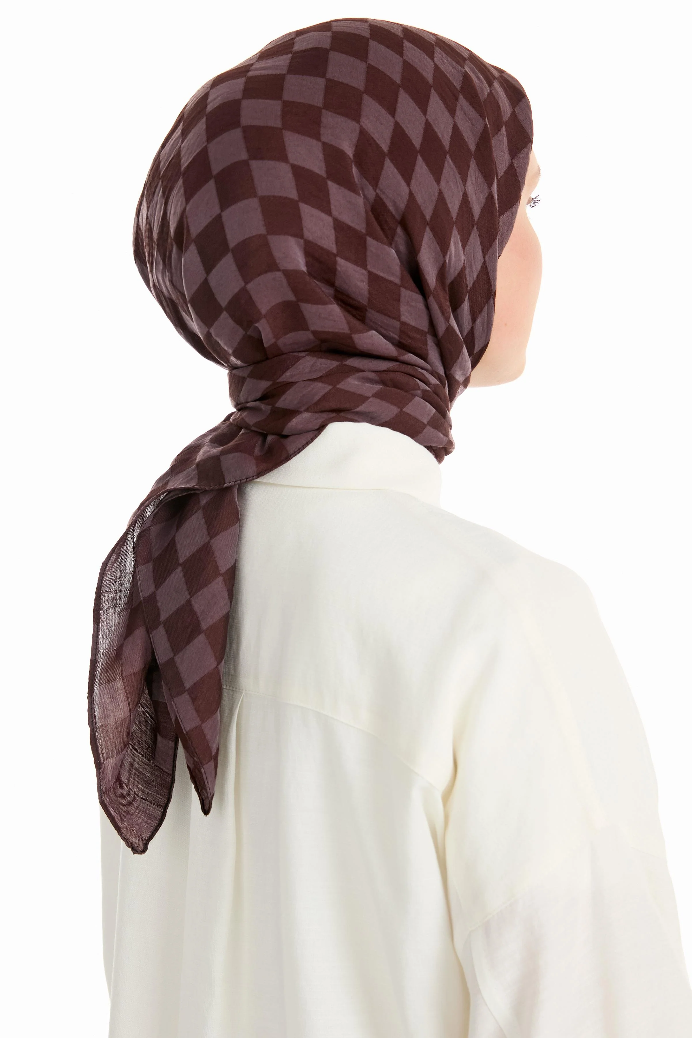 Écharpe en viscose jacquard - Café - Image 4