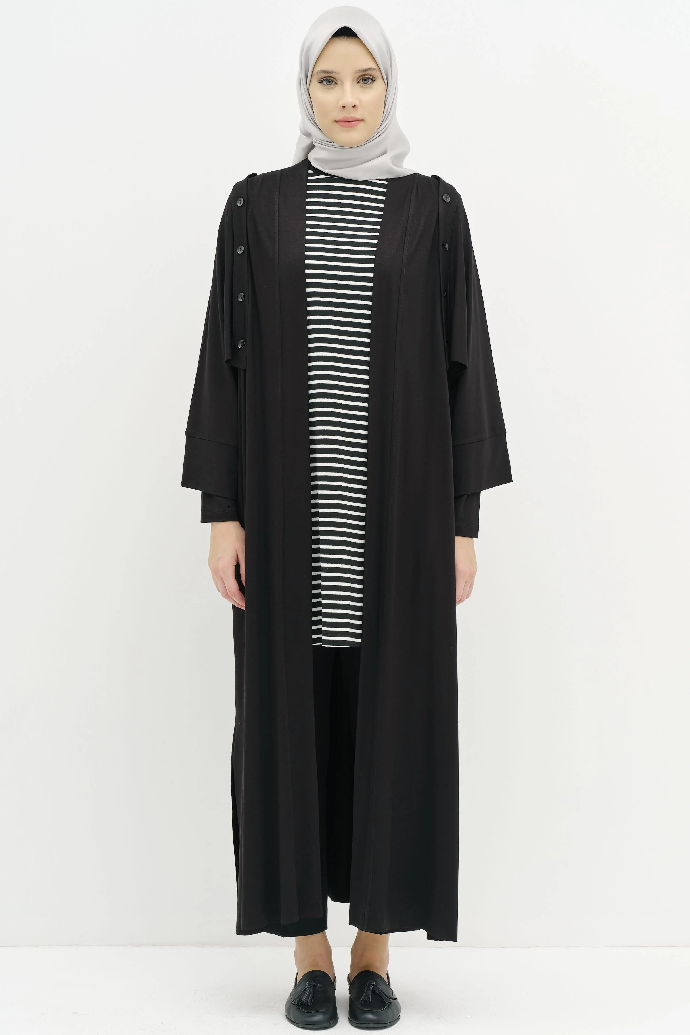 Ensemble tricoté double avec bras mobiles - Noir - Image 3