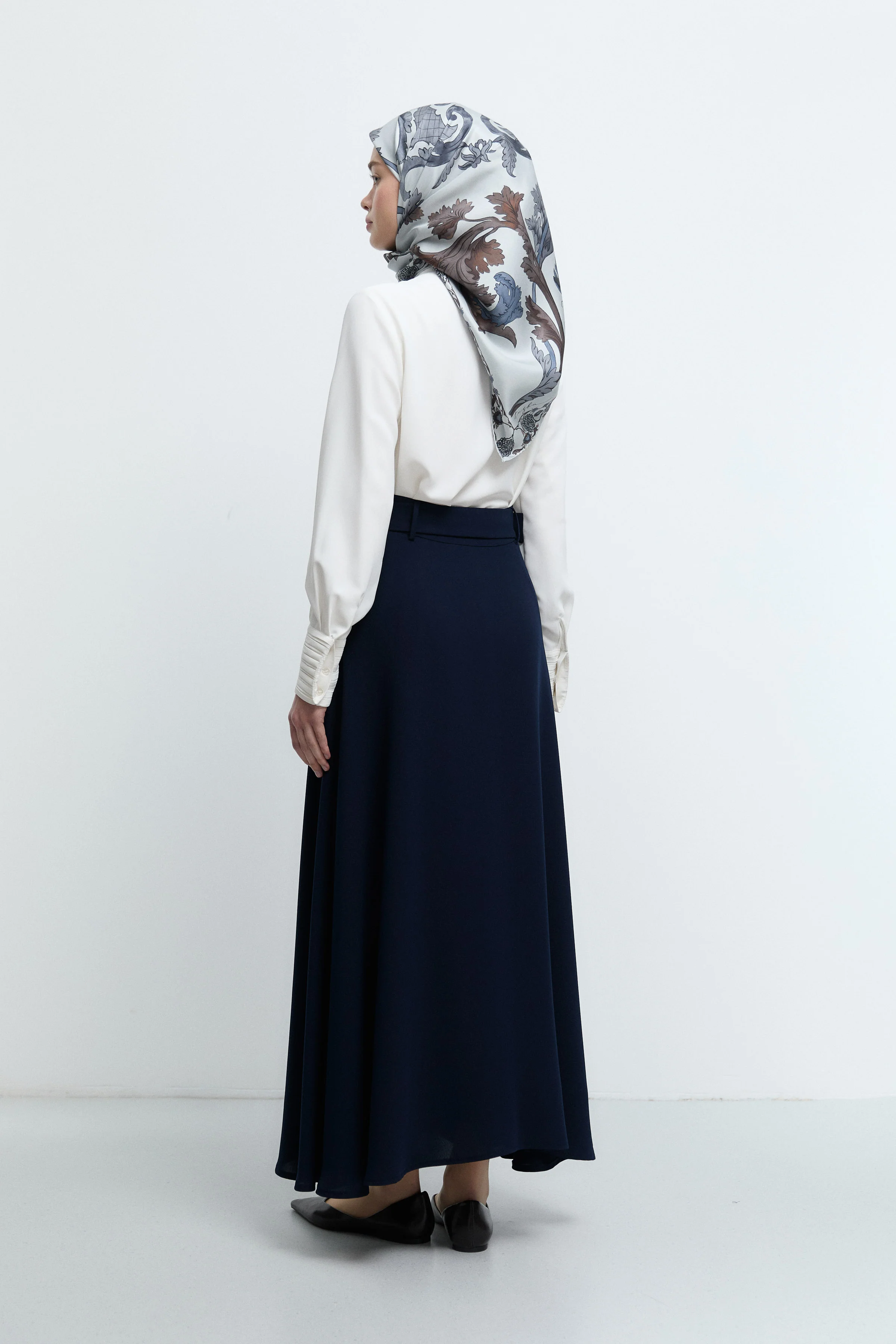 Jupe avec ceinture - Blue marine - Image 5