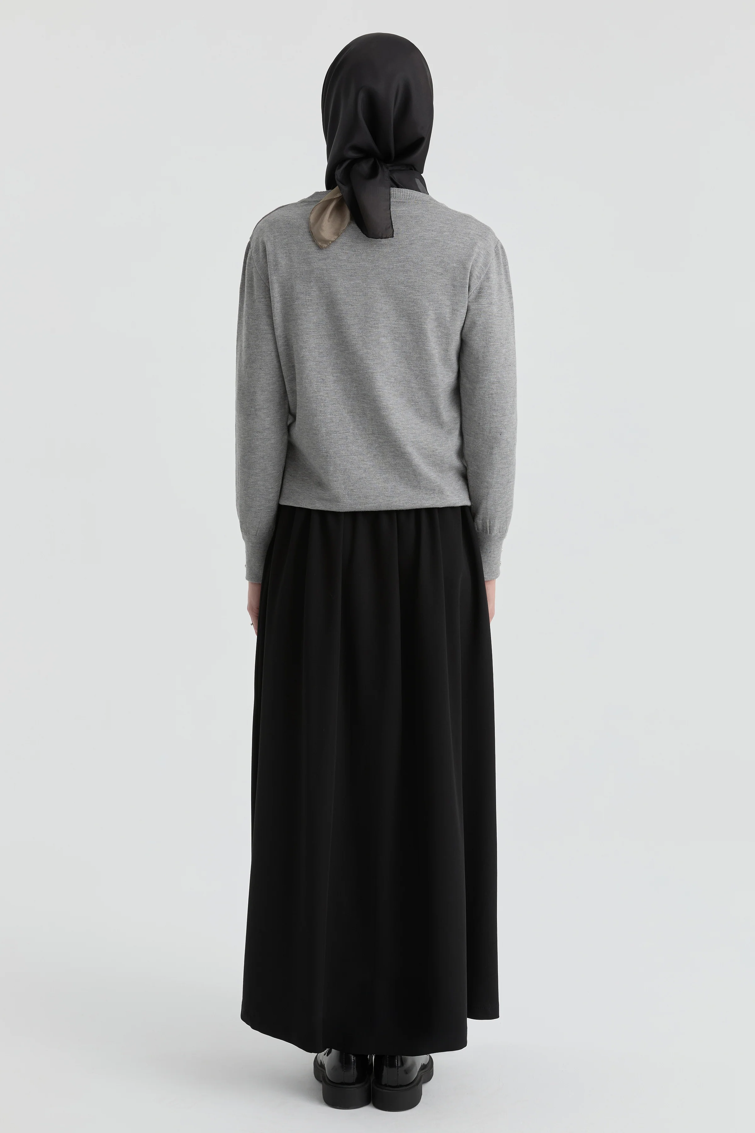 Jupe avec détail poches - Noir - Image 4