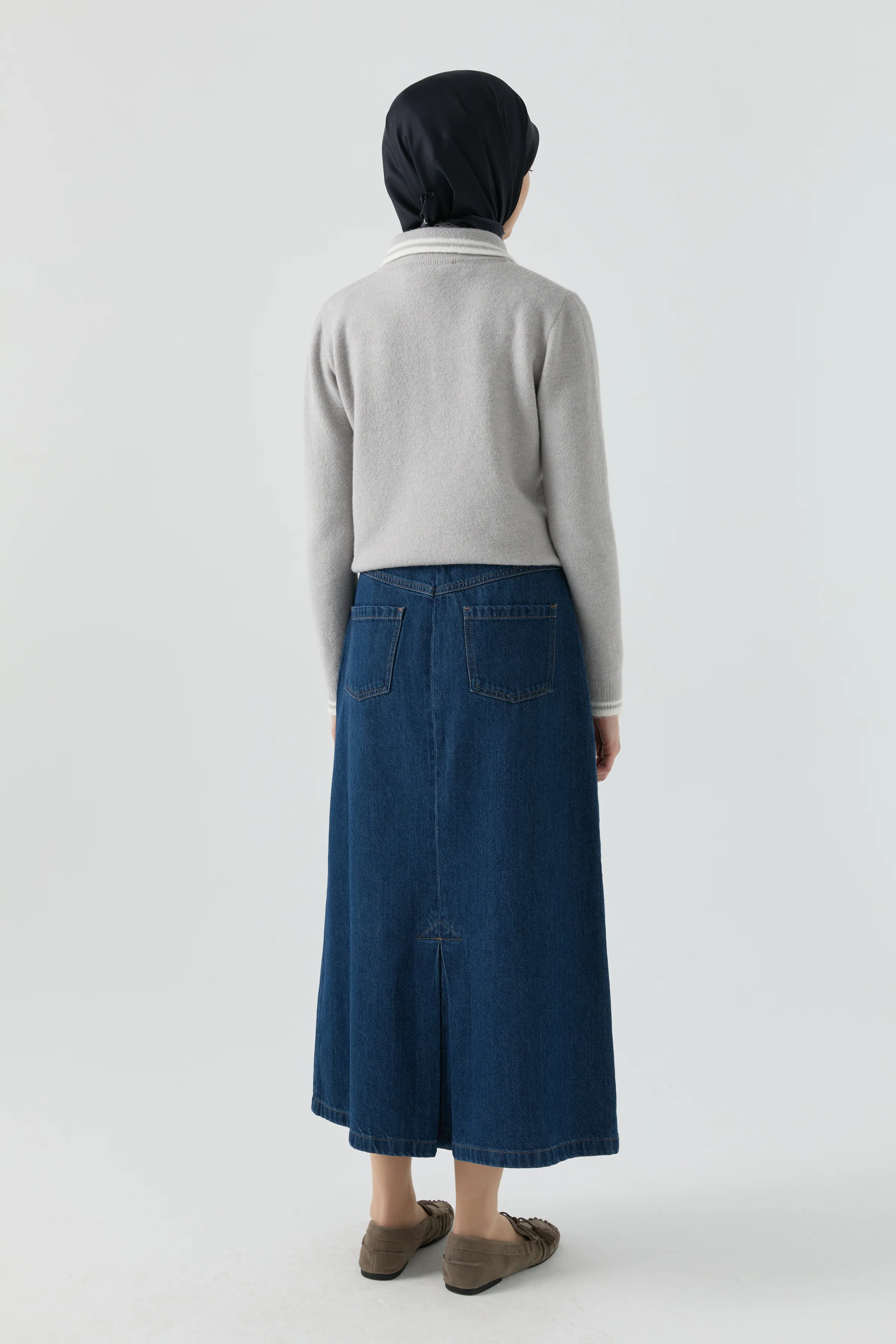 Jupe en denim à détails poches - Blue marine - Image 5