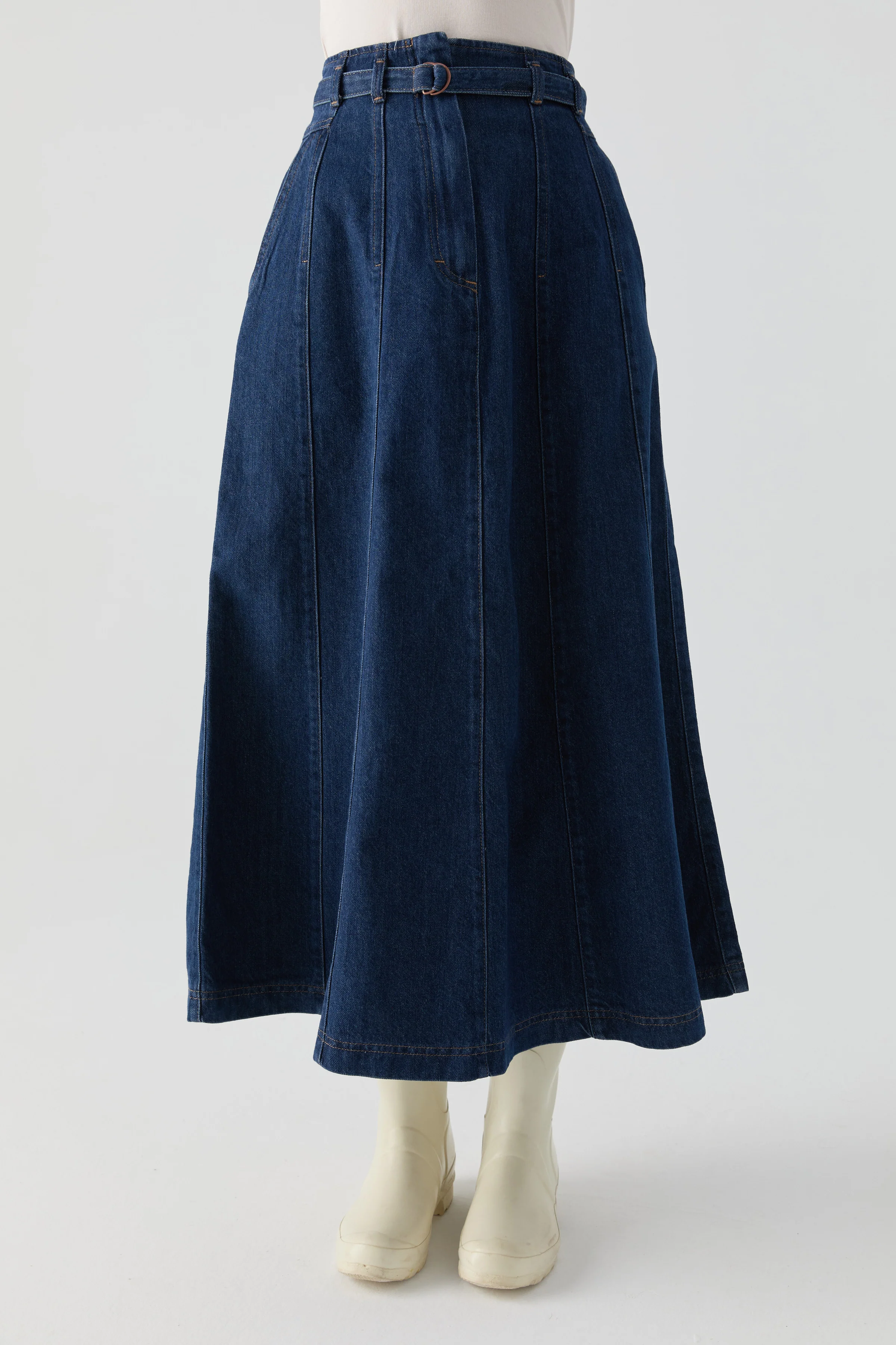 Jupe en denim à empiècements - Blue marine - Image 3