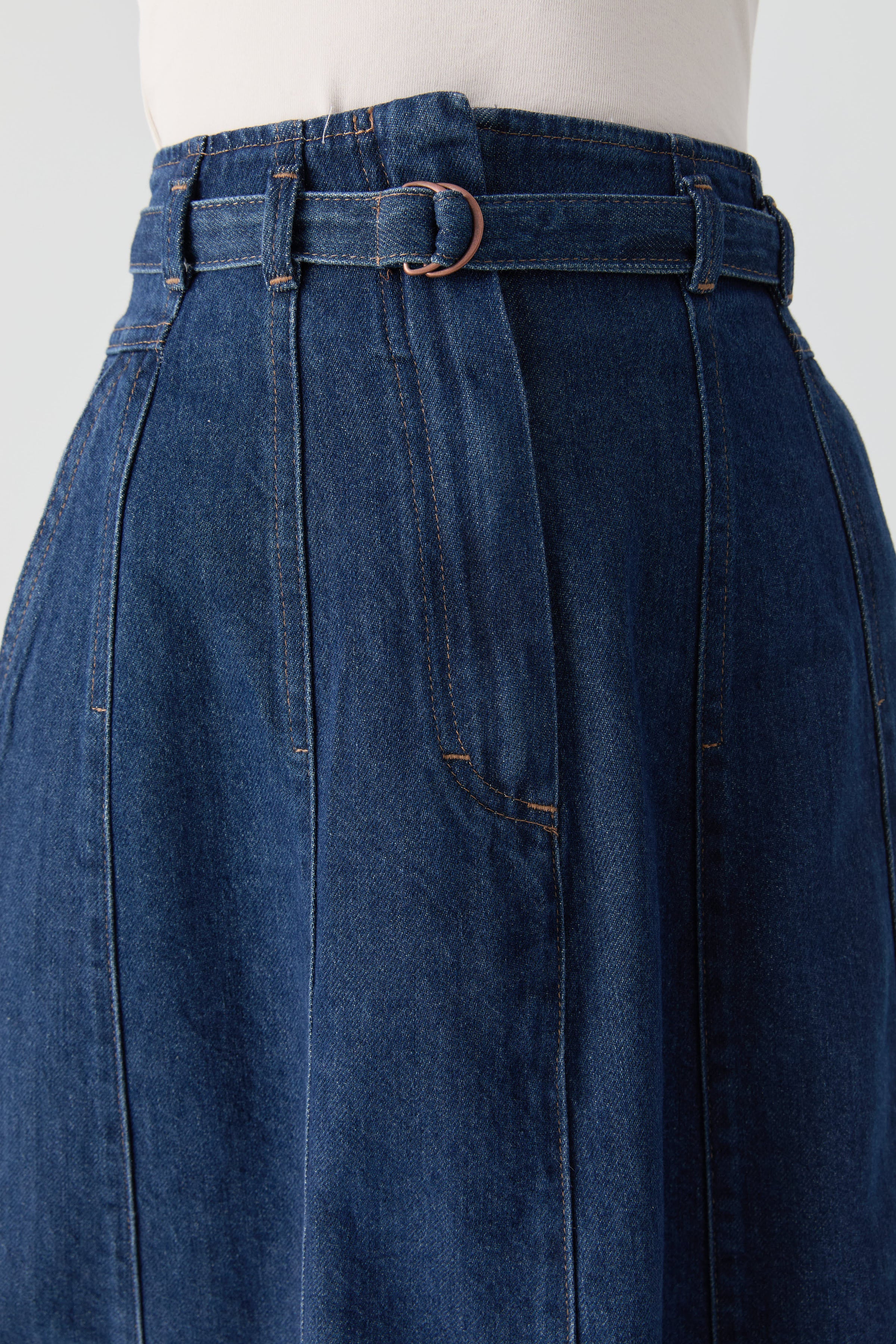 Jupe en denim à empiècements - Blue marine - Image 4