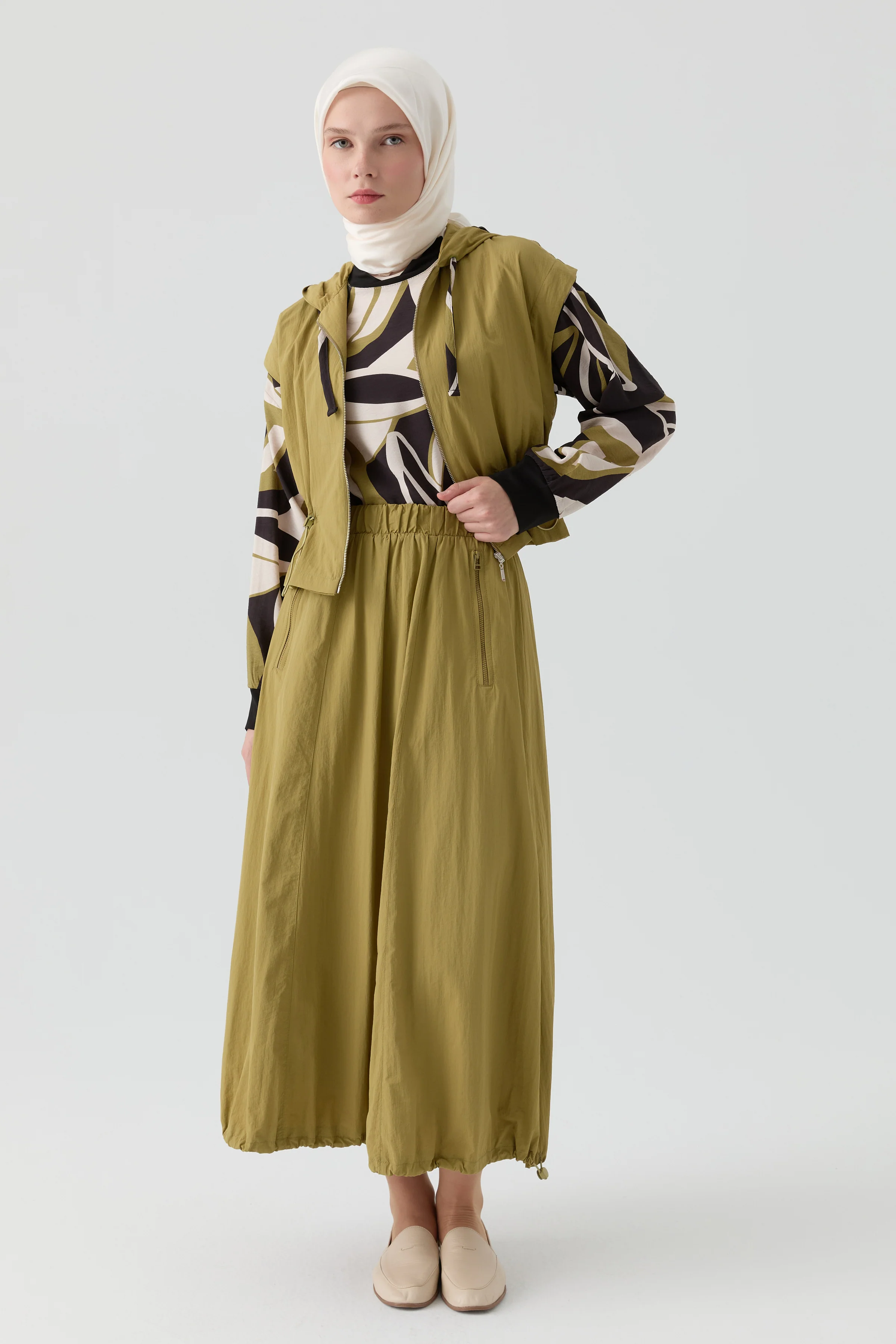 Jupe parachute ballon - Olive - Image 4