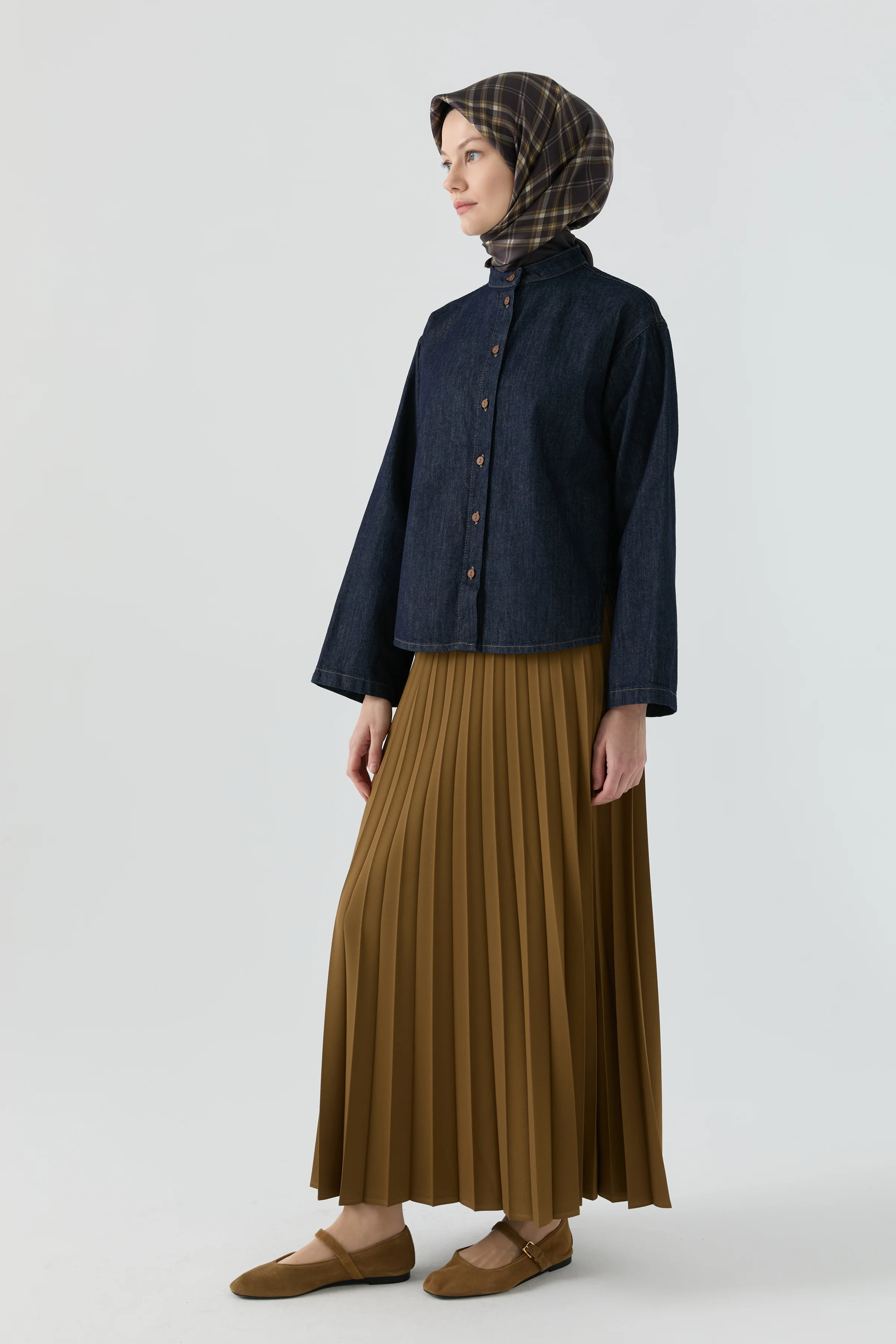 Jupe plissée - Olive - Image 3