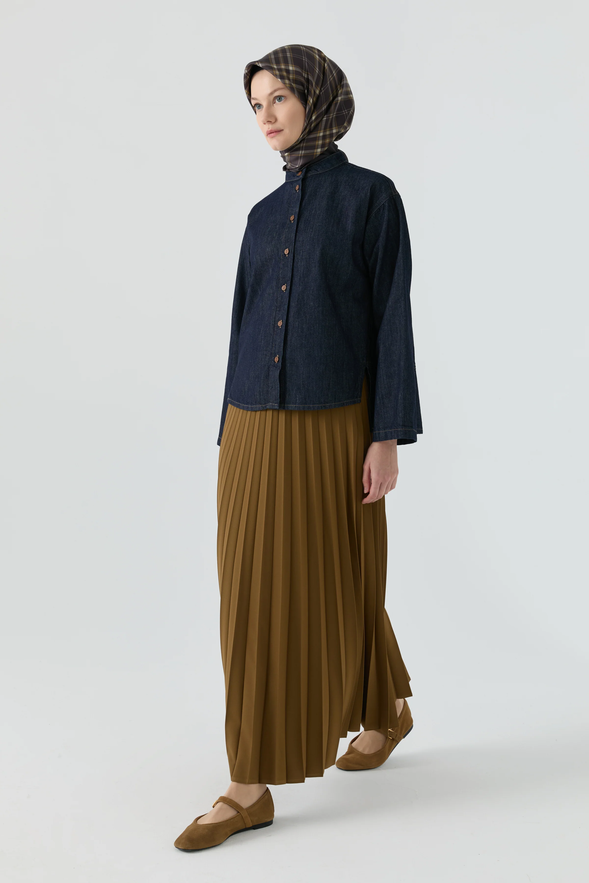 Jupe plissée - Olive - Image 4