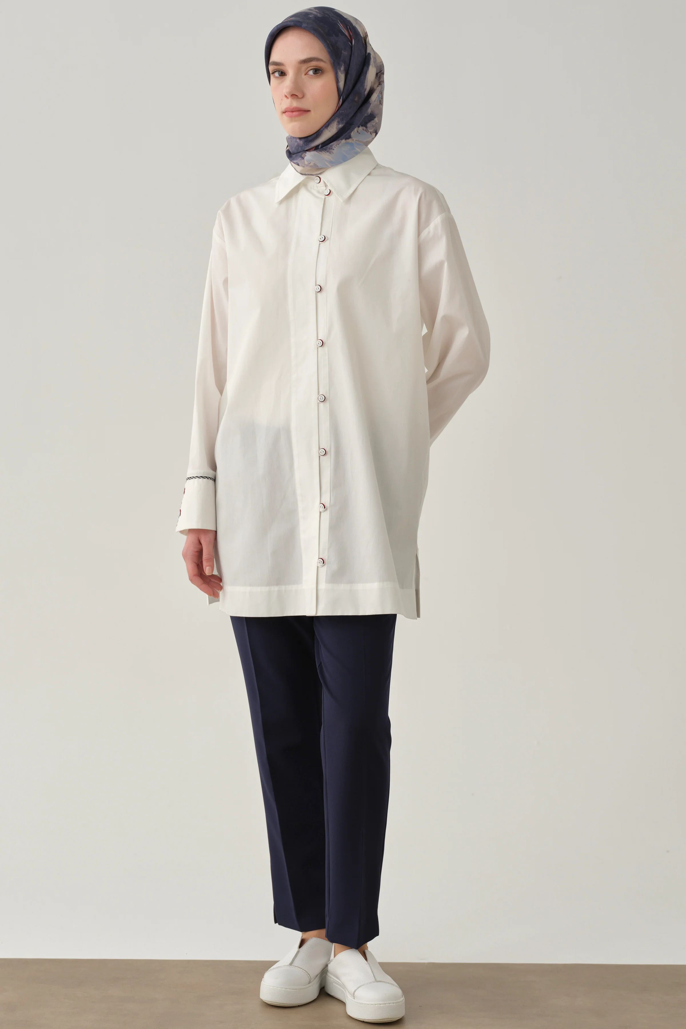 Pantalon basic taille haute - Blue marine - Image 3