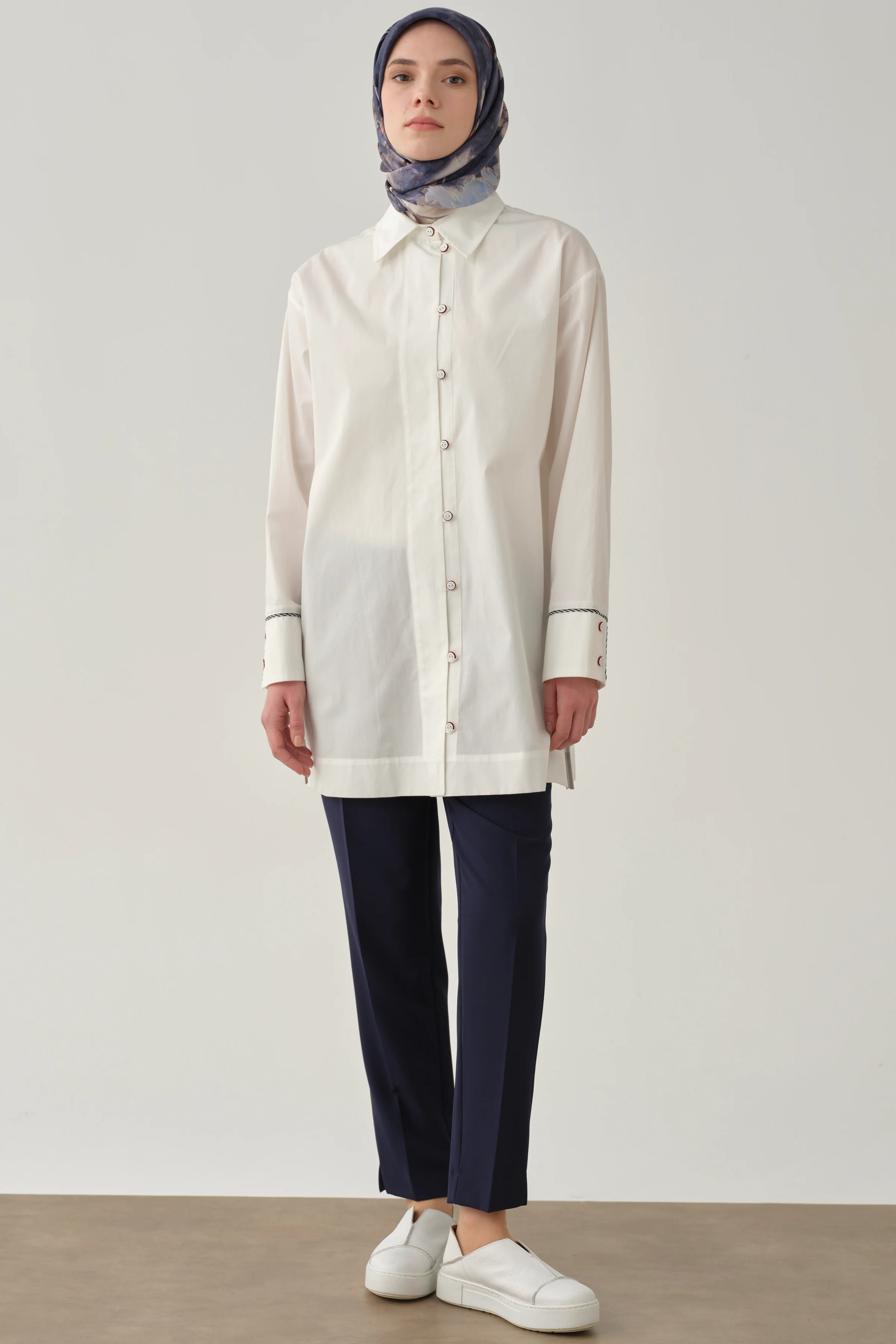 Pantalon basic taille haute - Blue marine - Image 4