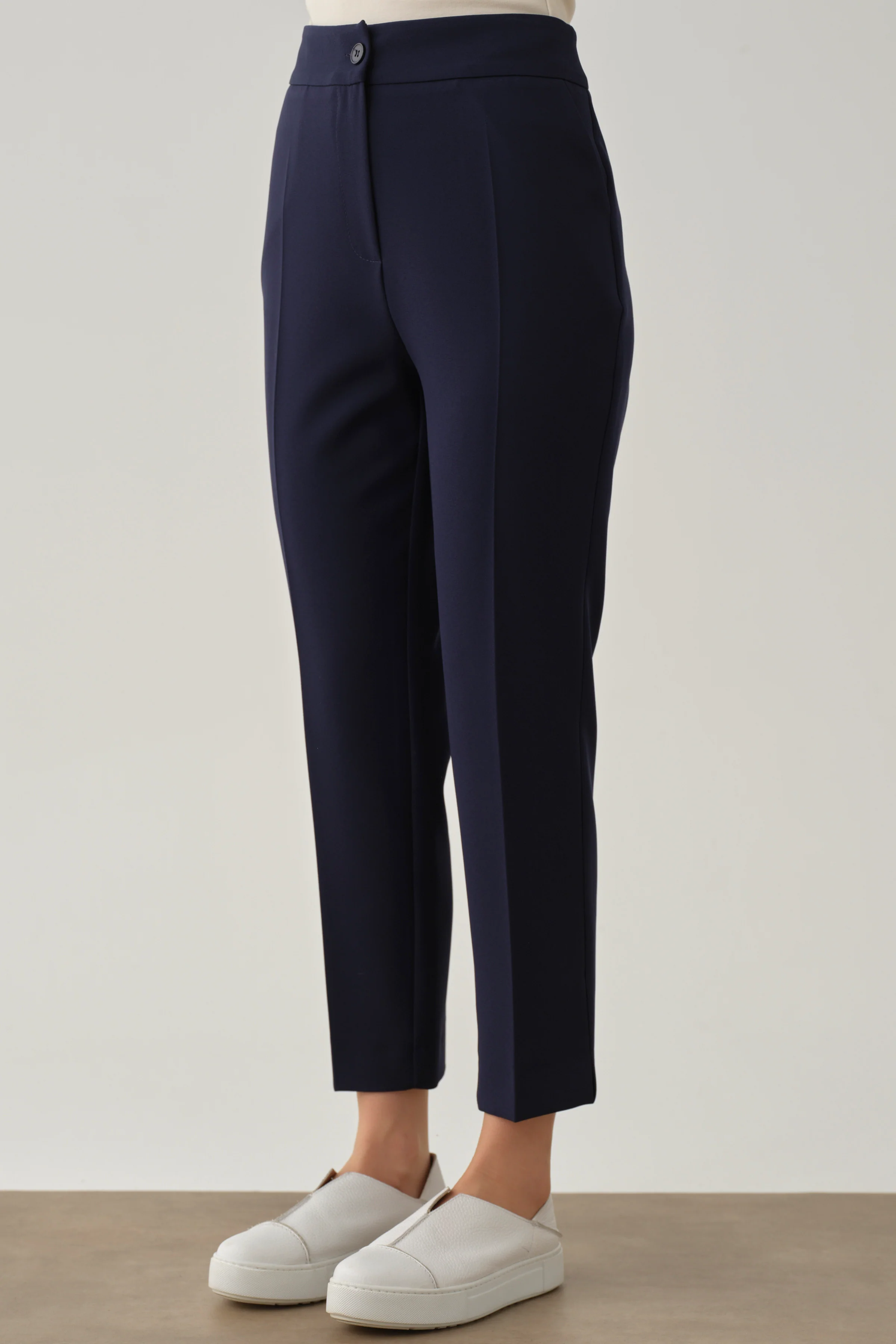 Pantalon basic taille haute - Blue marine - Image 6