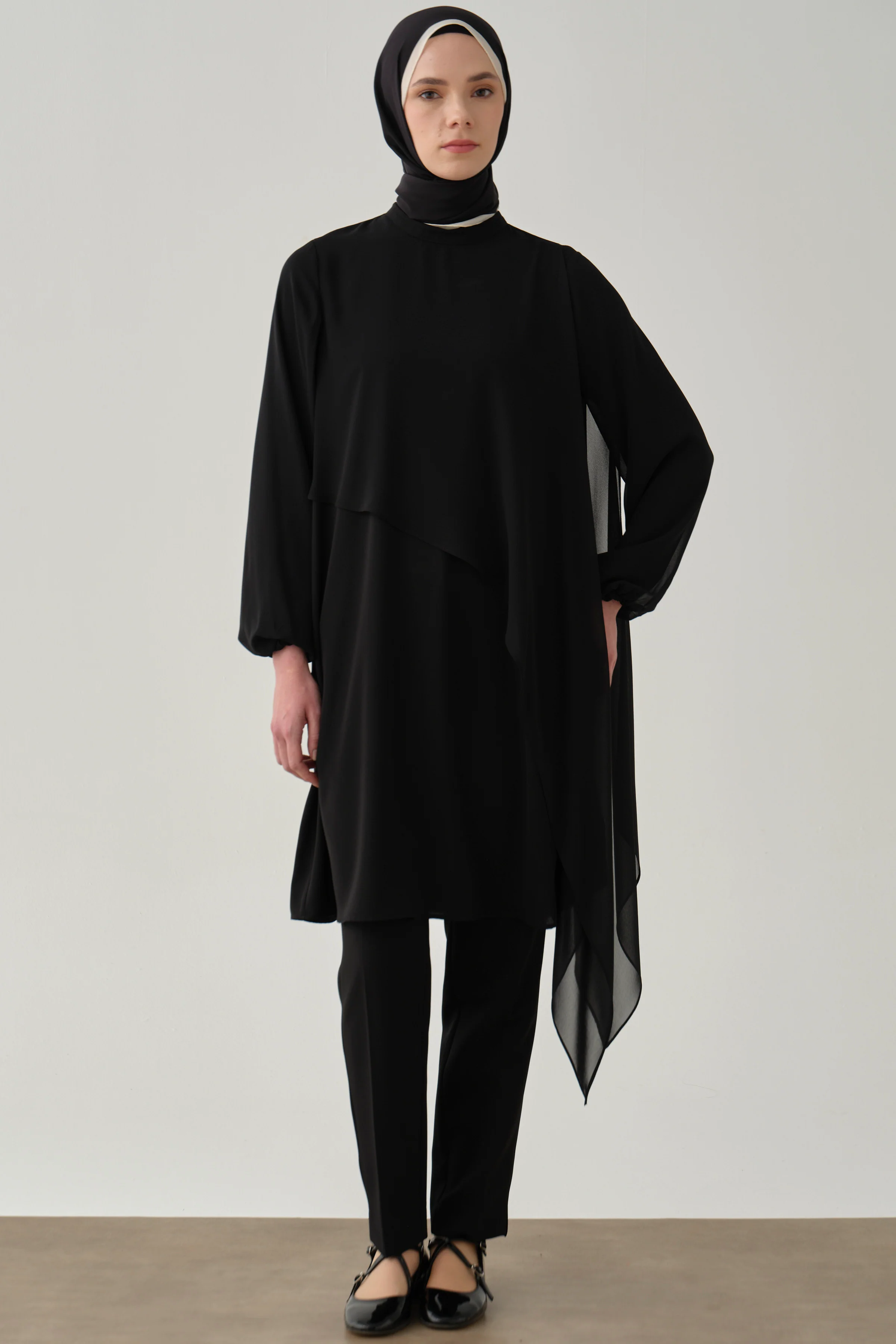 Pantalon basic taille haute - Noir - Image 3