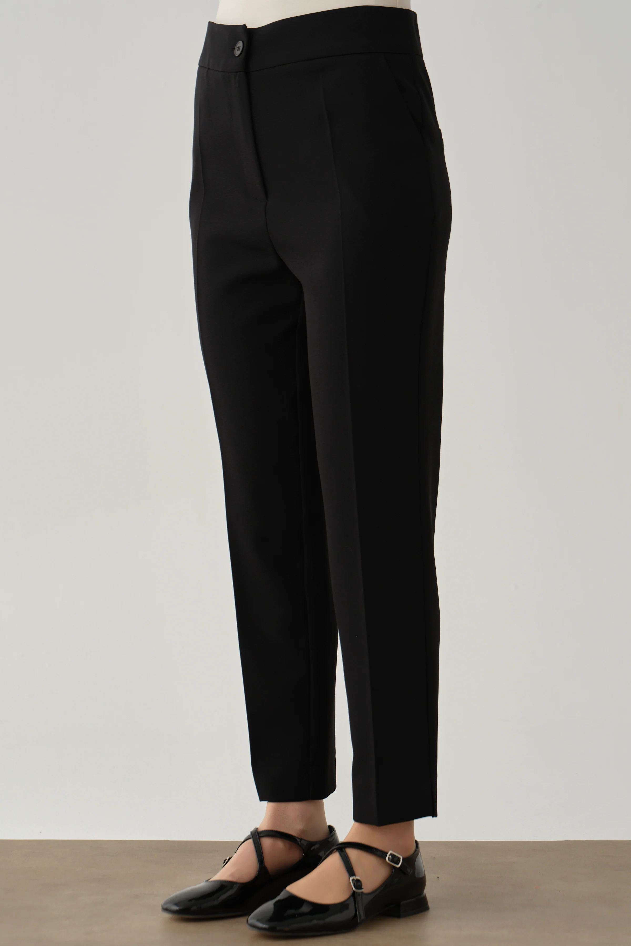 Pantalon basic taille haute - Noir - Image 5