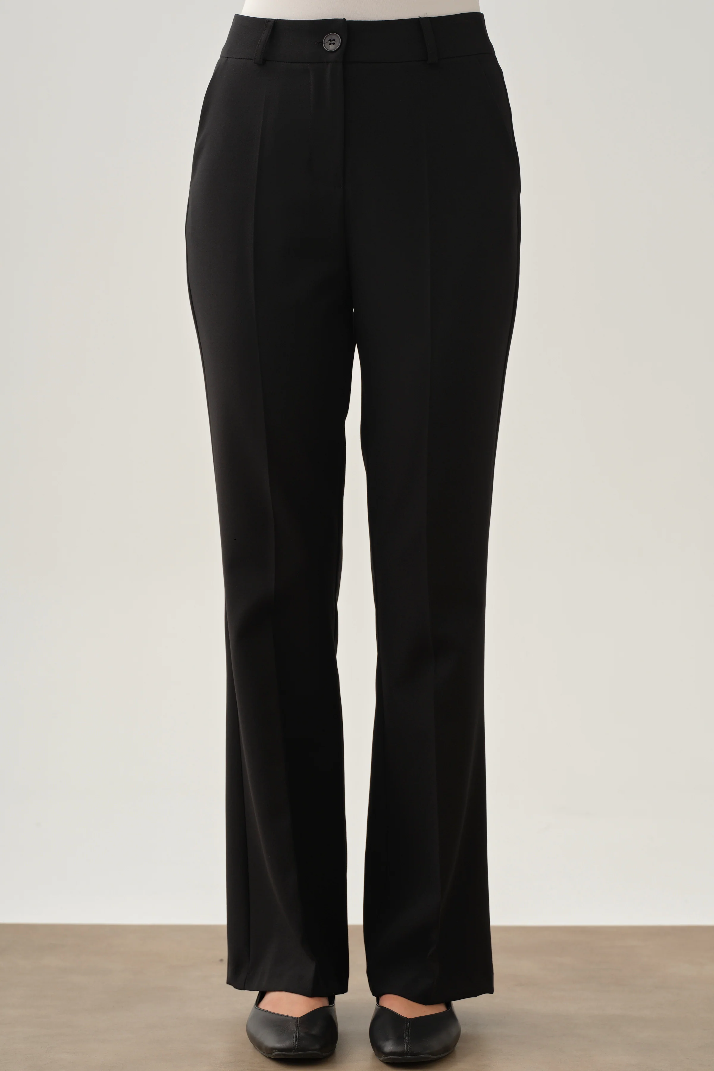 Pantalon basique à jambes évasées - Noir - Image 5