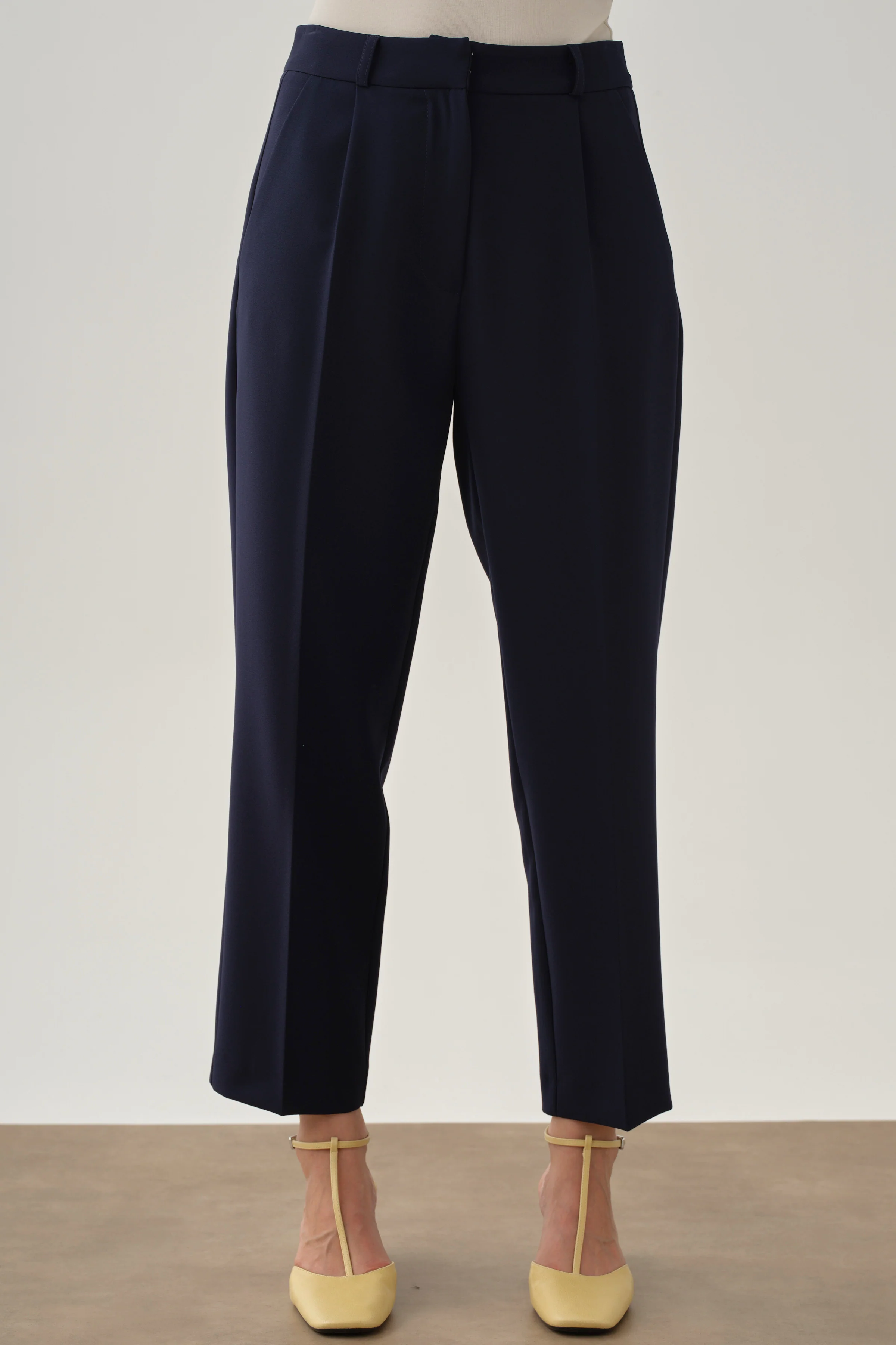 Pantalon basique à pince unique - Blue marine - Image 5