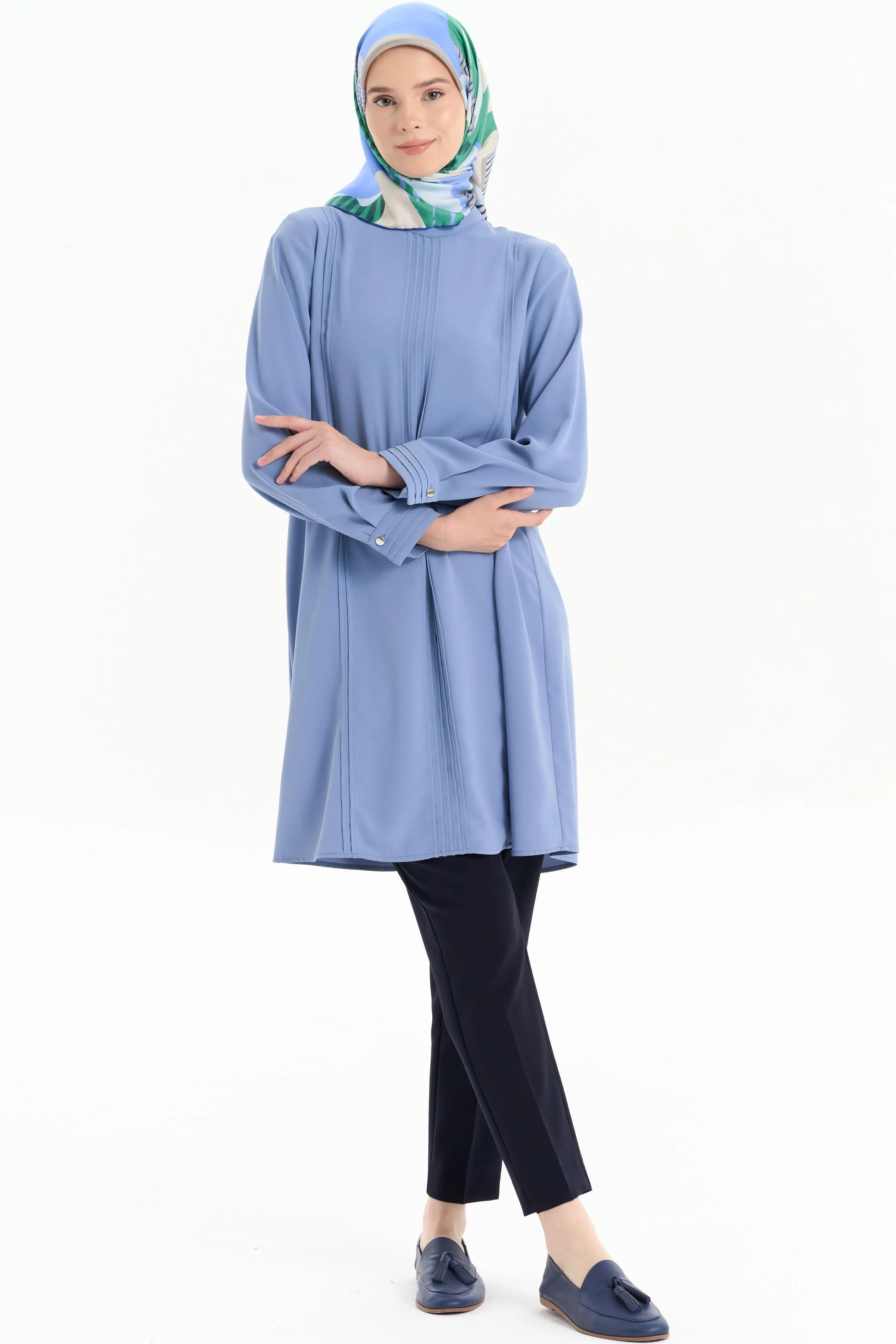 Pantalon basique taille haute - Blue marine - Image 3