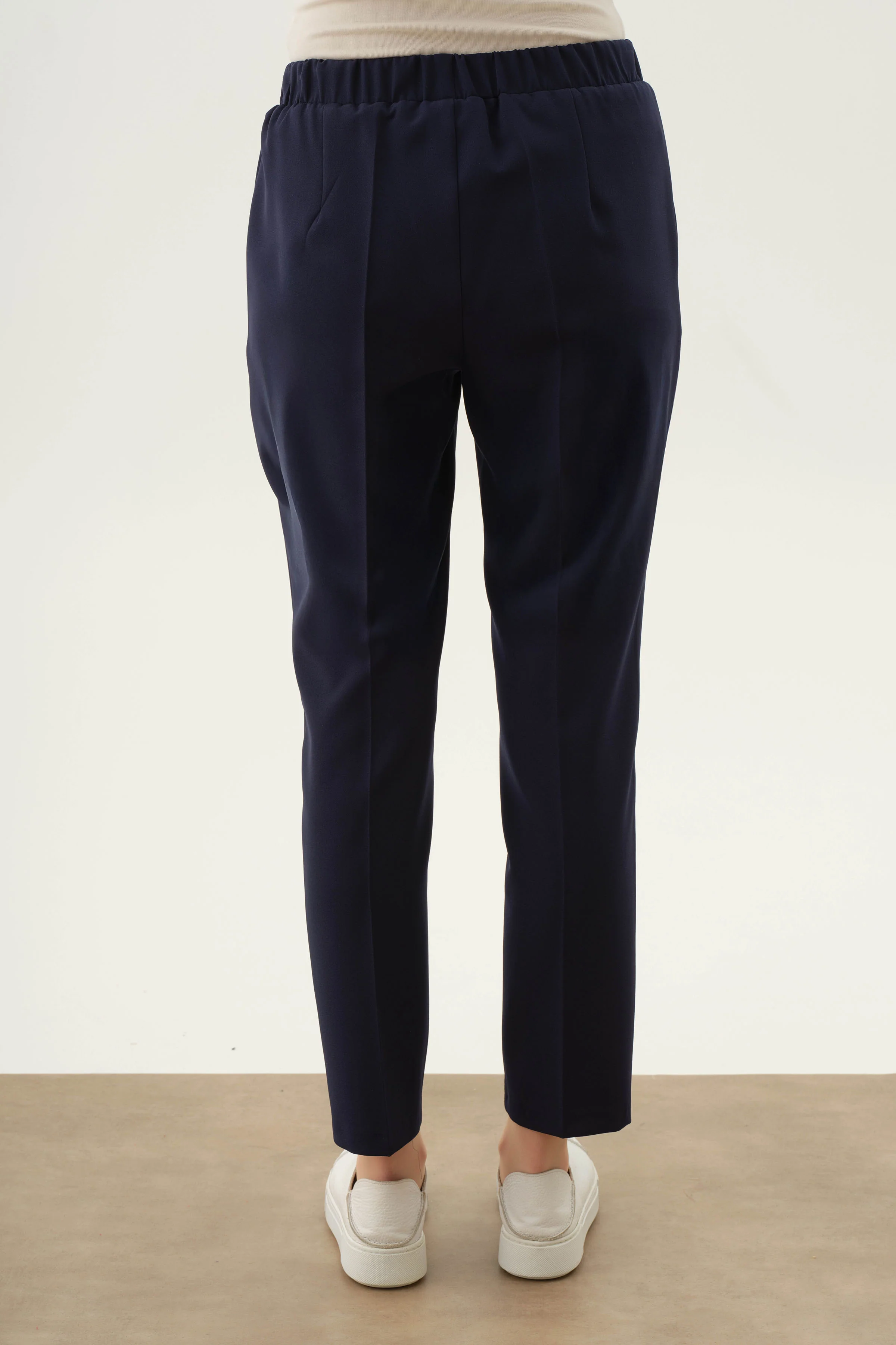 Pantalon carotte à taille élastiquée - Blue marine - Image 6