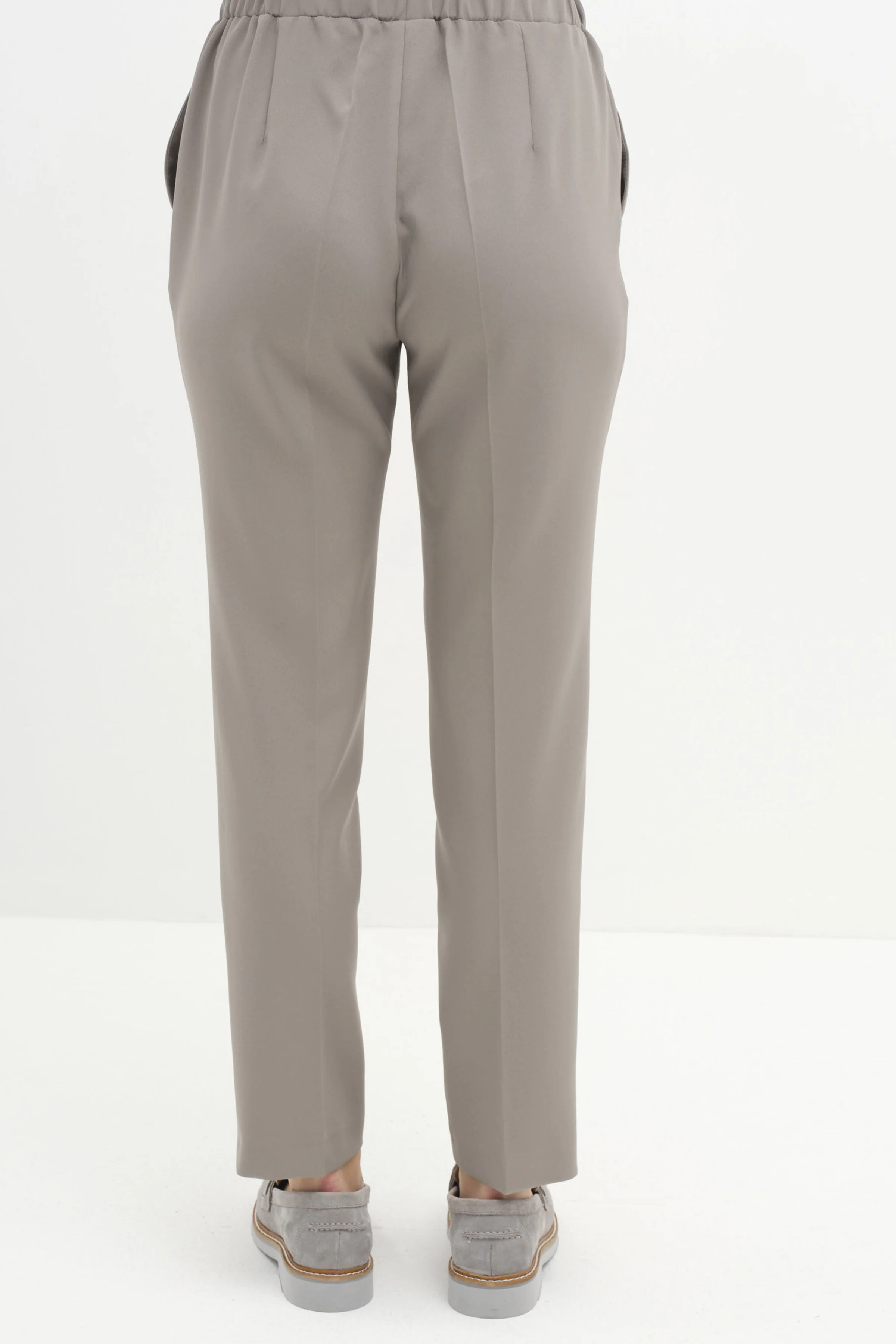 Pantalon carotte à taille élastiquée - Gris - Image 5