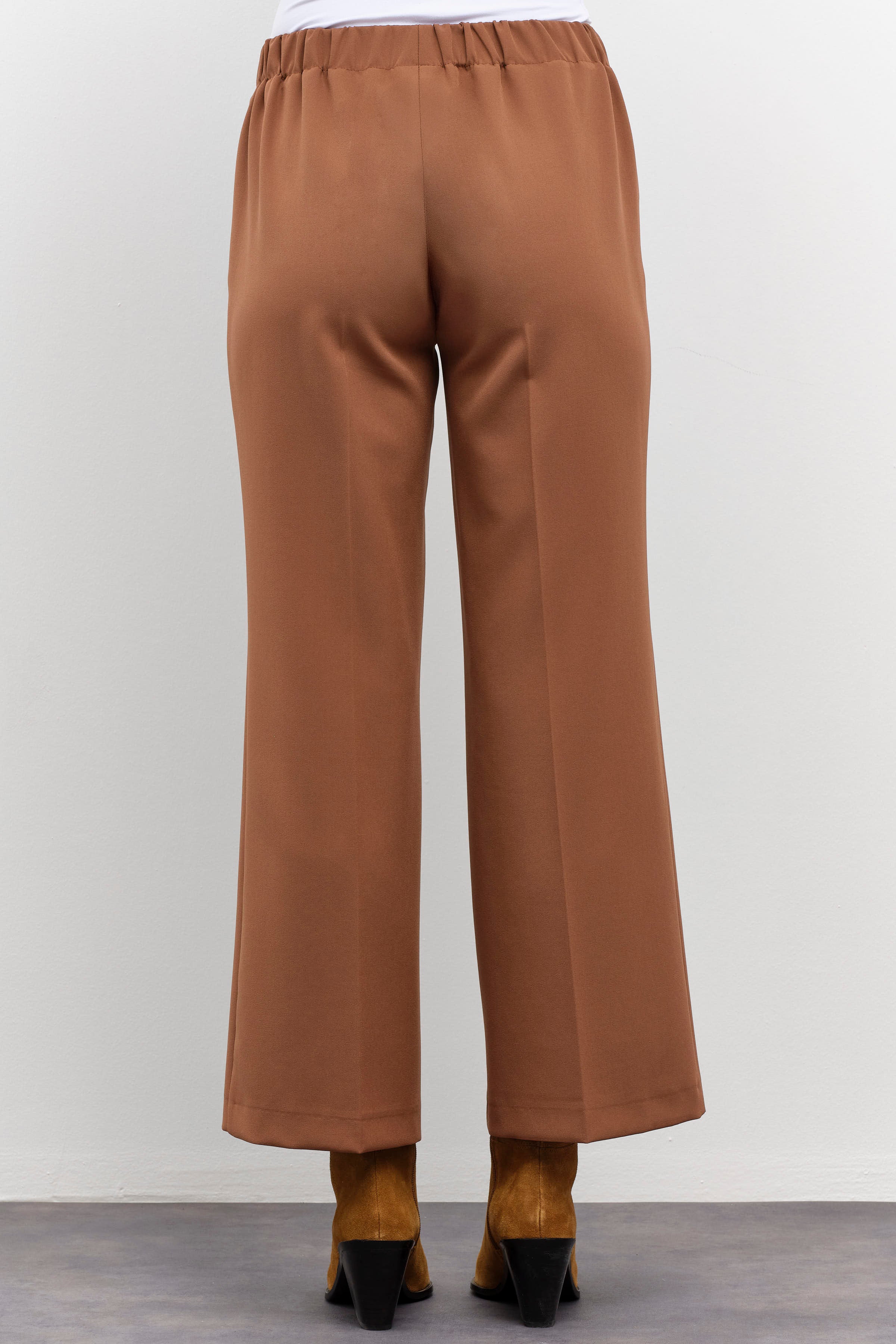 Pantalon culotte à taille élastiquée - Noisette - Image 7