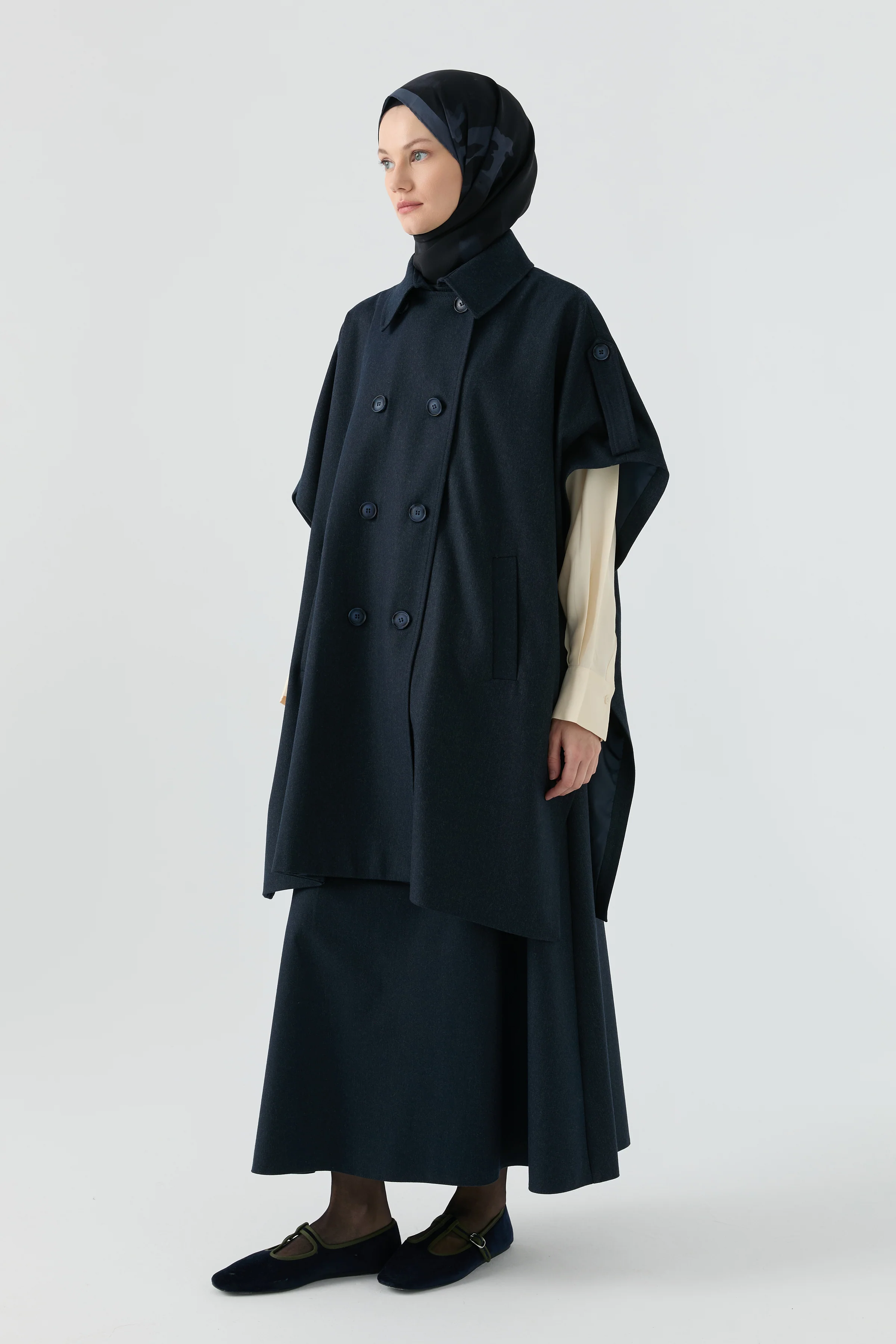 Poncho croisé - Blue marine - Image 4