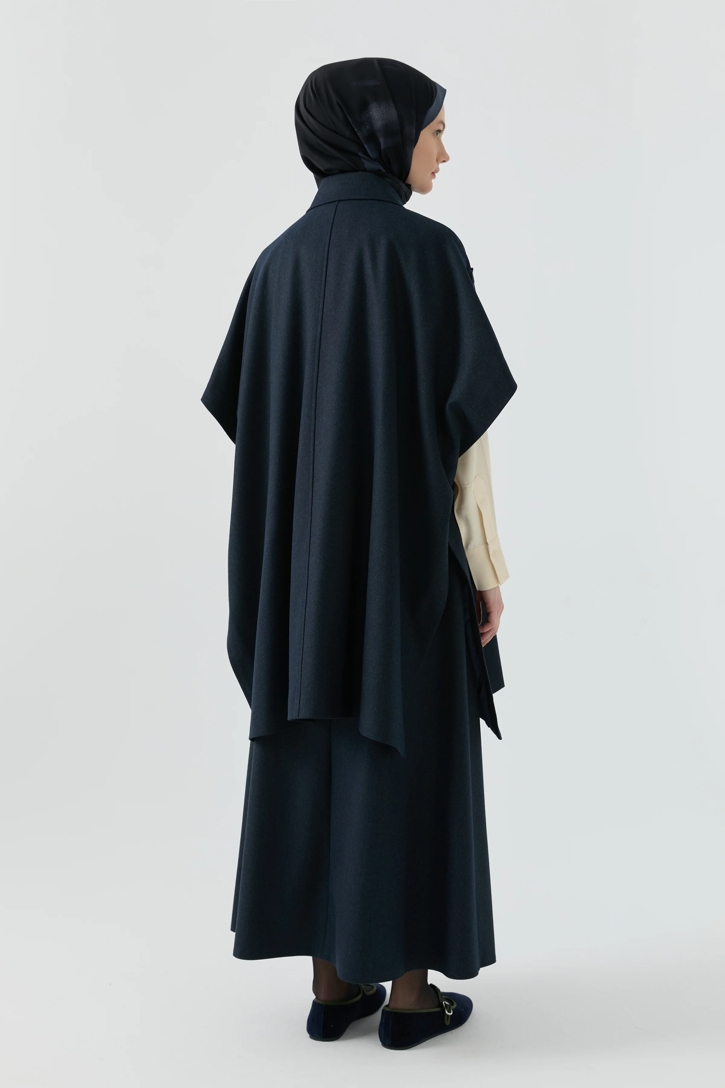 Poncho croisé - Blue marine - Image 5