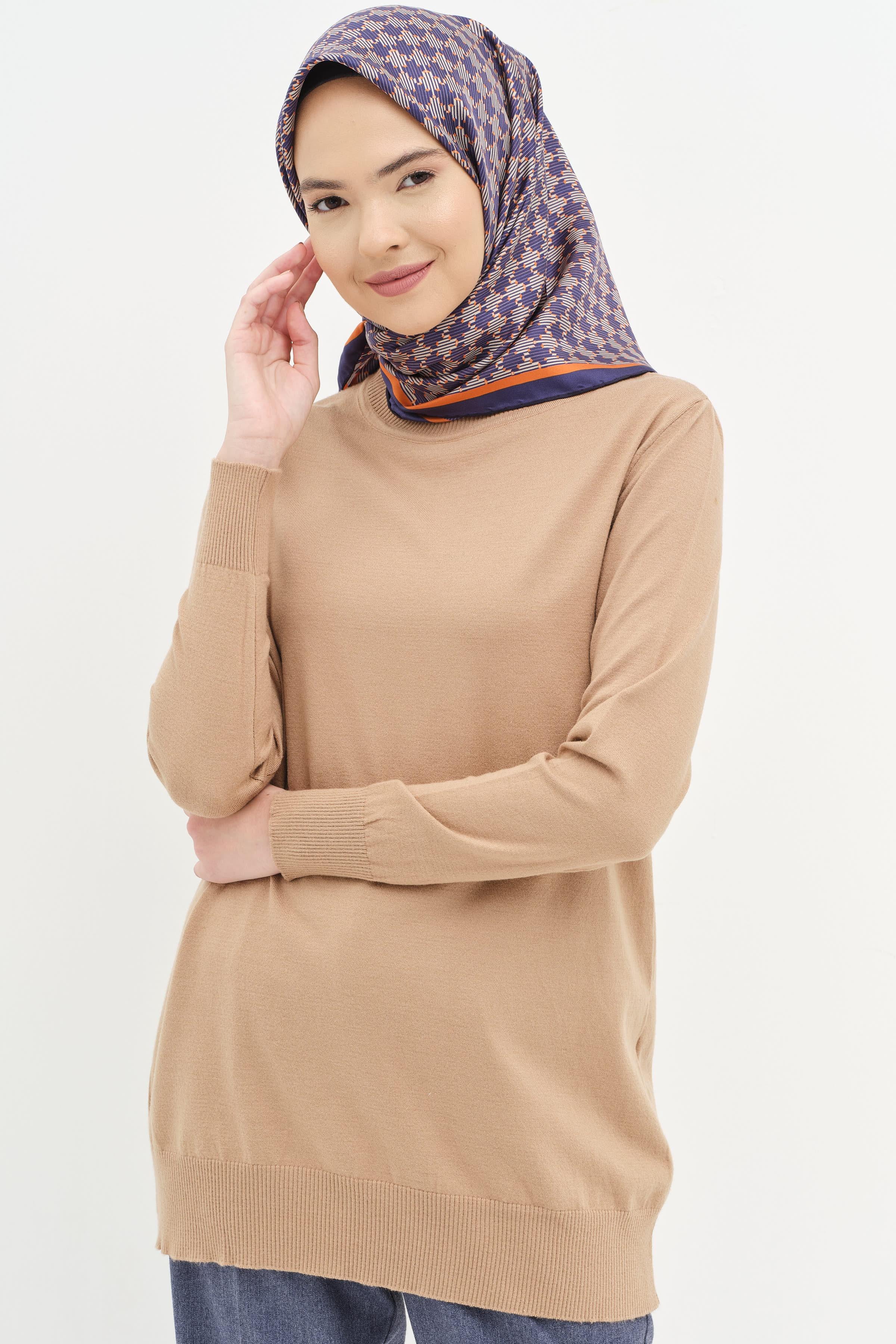 Pull en tricot basique à col zéro - Chamois - Image 3